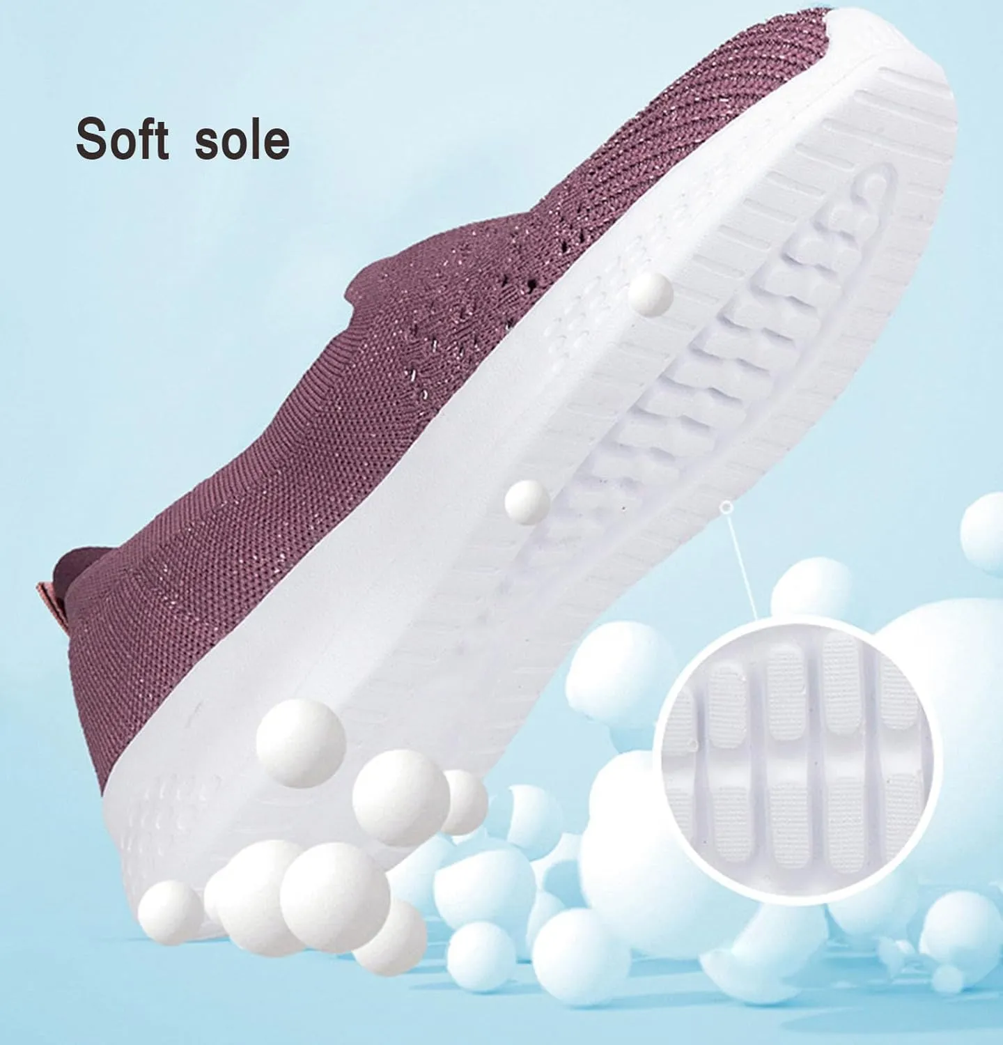 Women's Fashion Lightweight Knit Mesh Flat Loafers Casual Comfortable Soft Non-Slip Breathable Walking Shoes