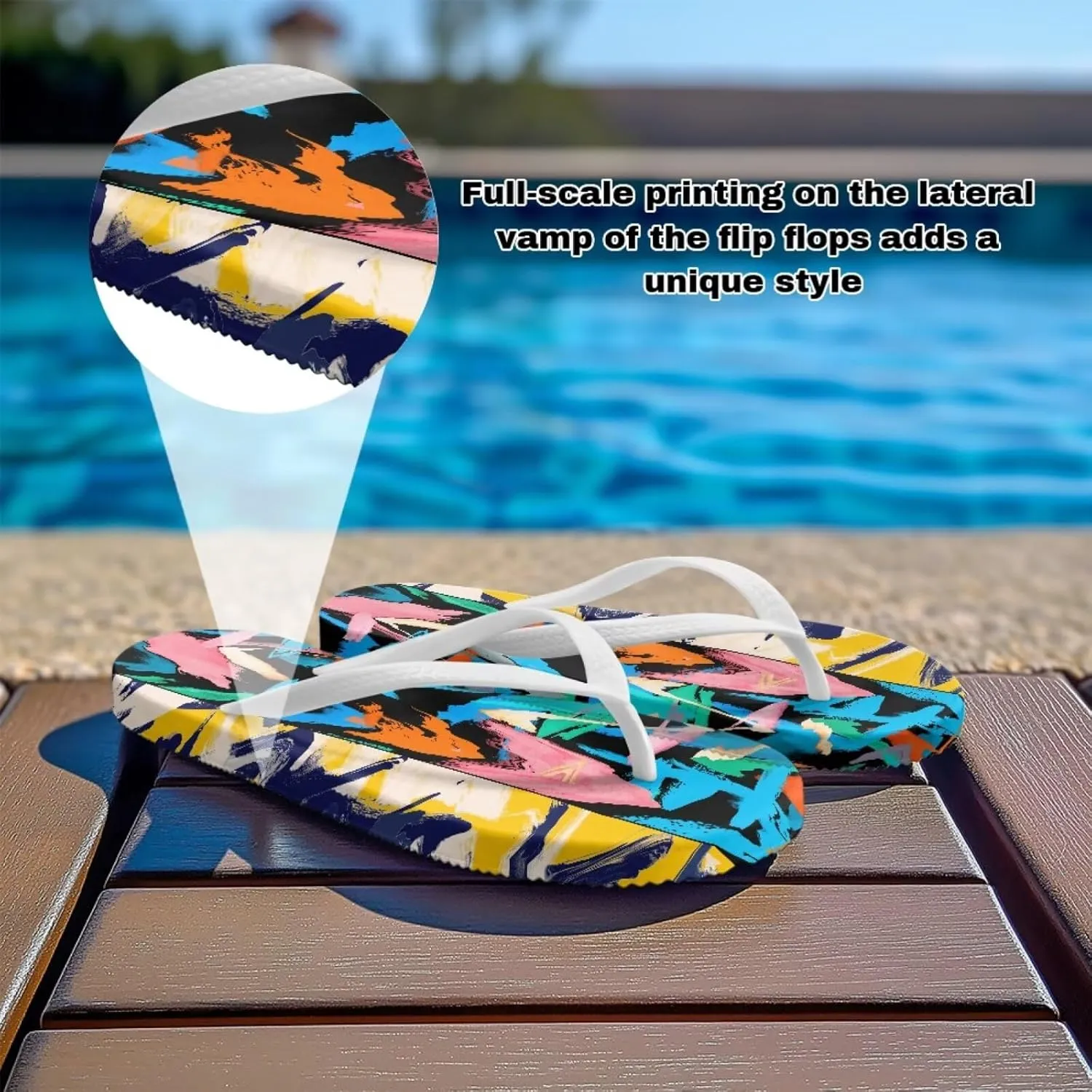 Women's Flip-Flops Colorful Patterns Slippers Women's Casual Sandals Indoor Outdoor