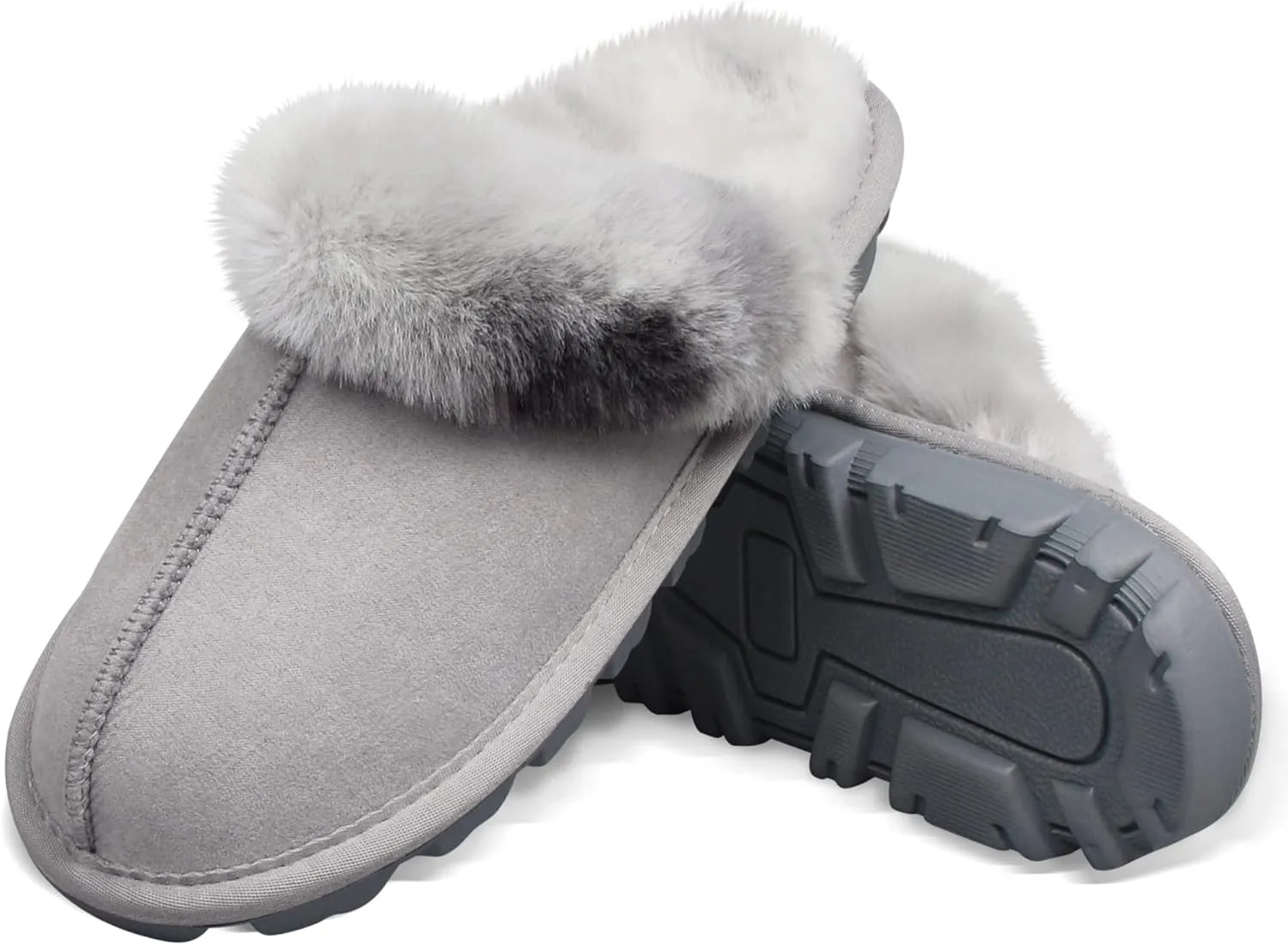 Women's Fuzzy Autumn Winter Plush Purple Solid Faux Fur Slippers