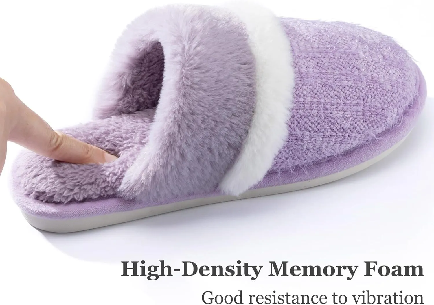 Women's Fuzzy Memory Foam Slippers Warm Gifts Trendy House Slippers Anti-Skid Rubber House Shoes for Women Mom Girlfriend Indoor Outdoor