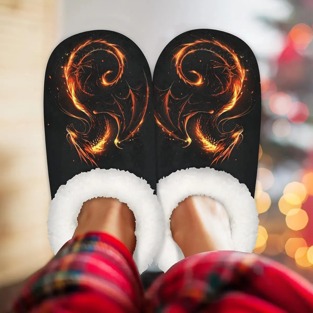 Women's Fuzzy Slippers Fluffy Winter House Shoes for Women Men Indoor and Outdoor Bedroom Shoes Warm Comfy Home Slippers