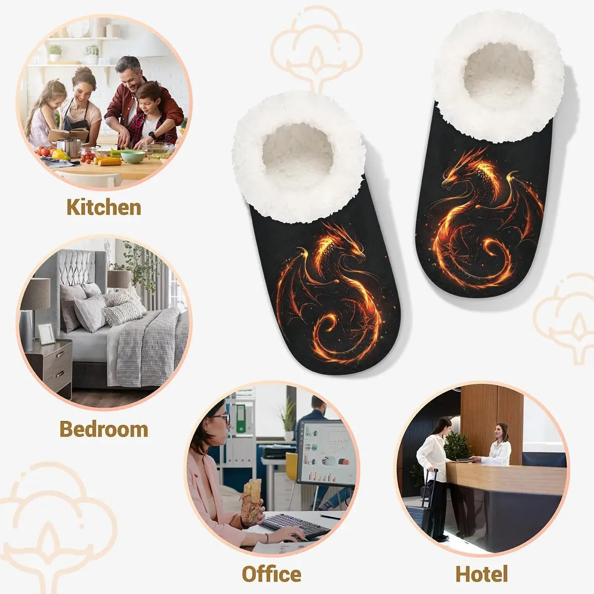 Women's Fuzzy Slippers Fluffy Winter House Shoes for Women Men Indoor and Outdoor Bedroom Shoes Warm Comfy Home Slippers