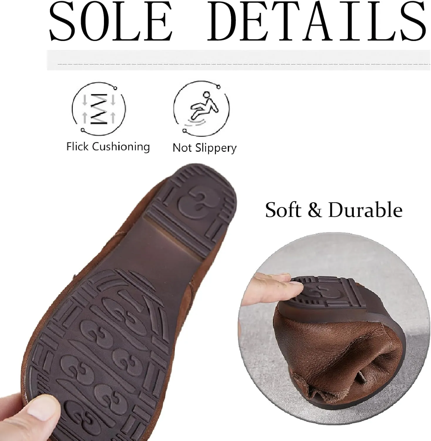 Women's Genuine Leather Flat Ankle Boots Retro Comfortable Round Toe Elastic Lace-up Anti-slip Soft Bottom Low Heel Booties Casual Office Soft Walking Boots