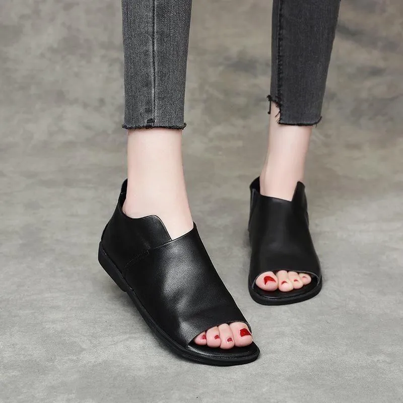 Women's Handmade Flat Soft Leather Sandals