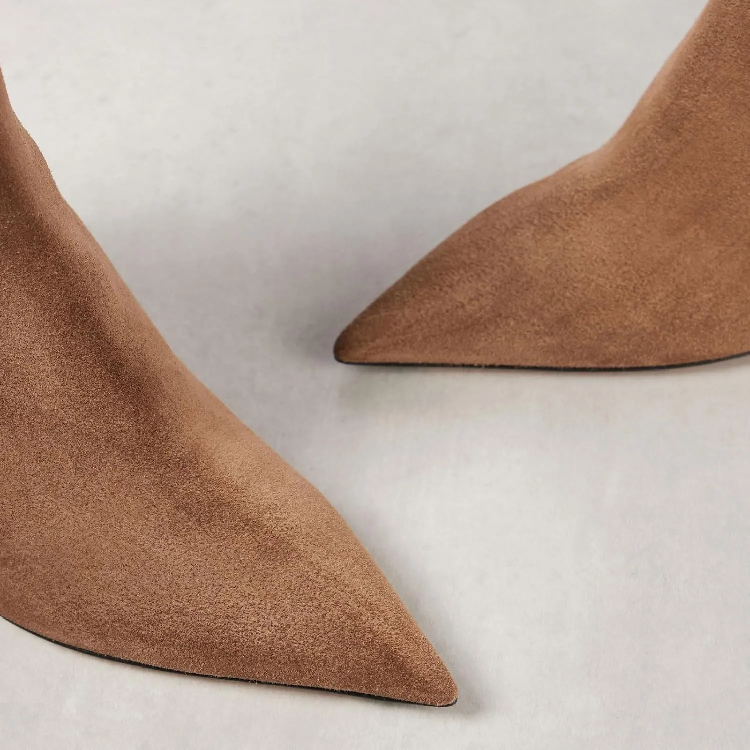 Women's High Heel Pointed Toe Block Heel Ankle Boots Fashion Suede Side Zipper Dressy Heeled Bootie Fall Winter Office Wedding Chunky Heel Booties for Ladies