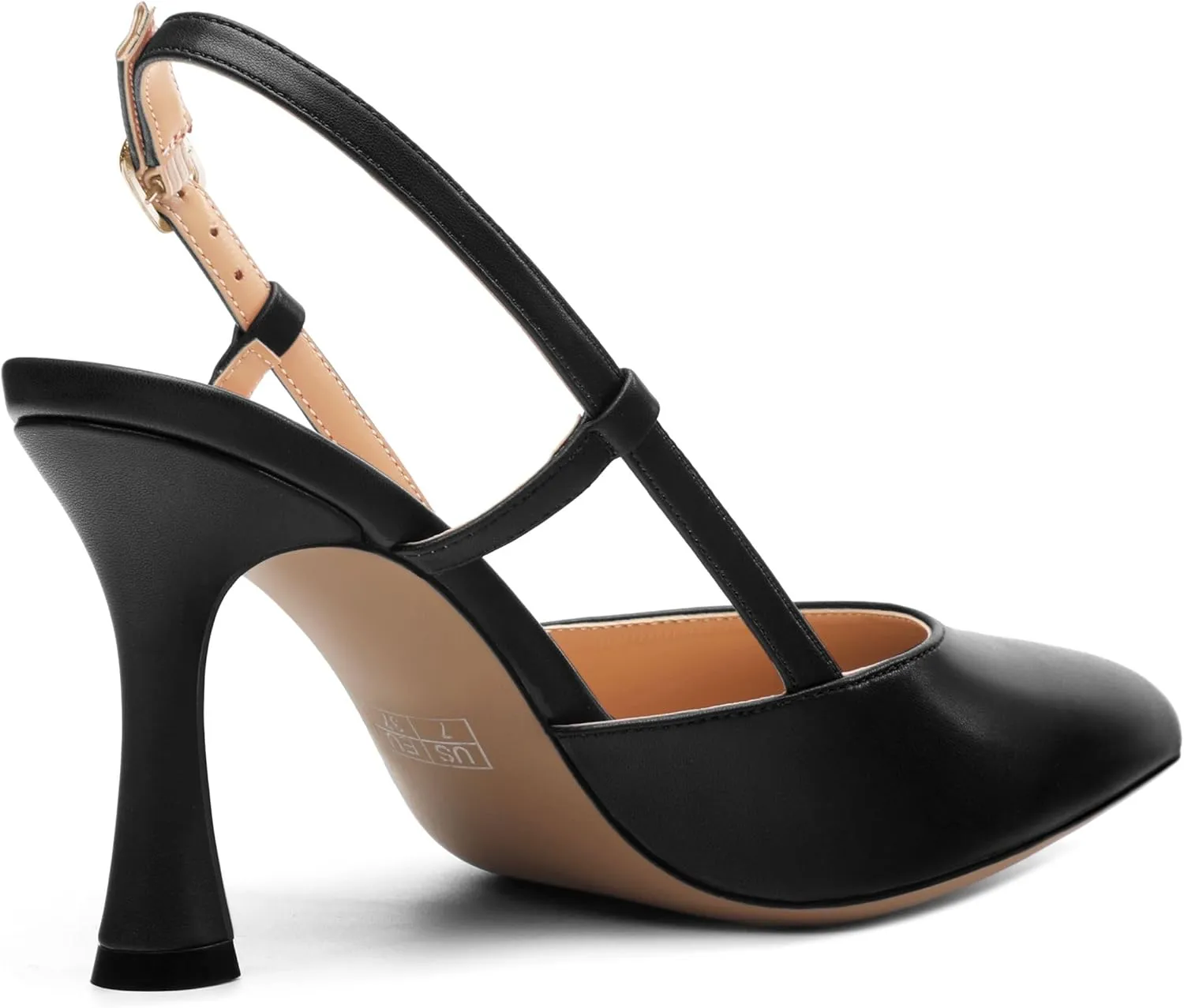 Women's Kitten High Heel Pumps - Pointed Toe Buckle Casual Fashion Wedding Party Dress Slingback Heels