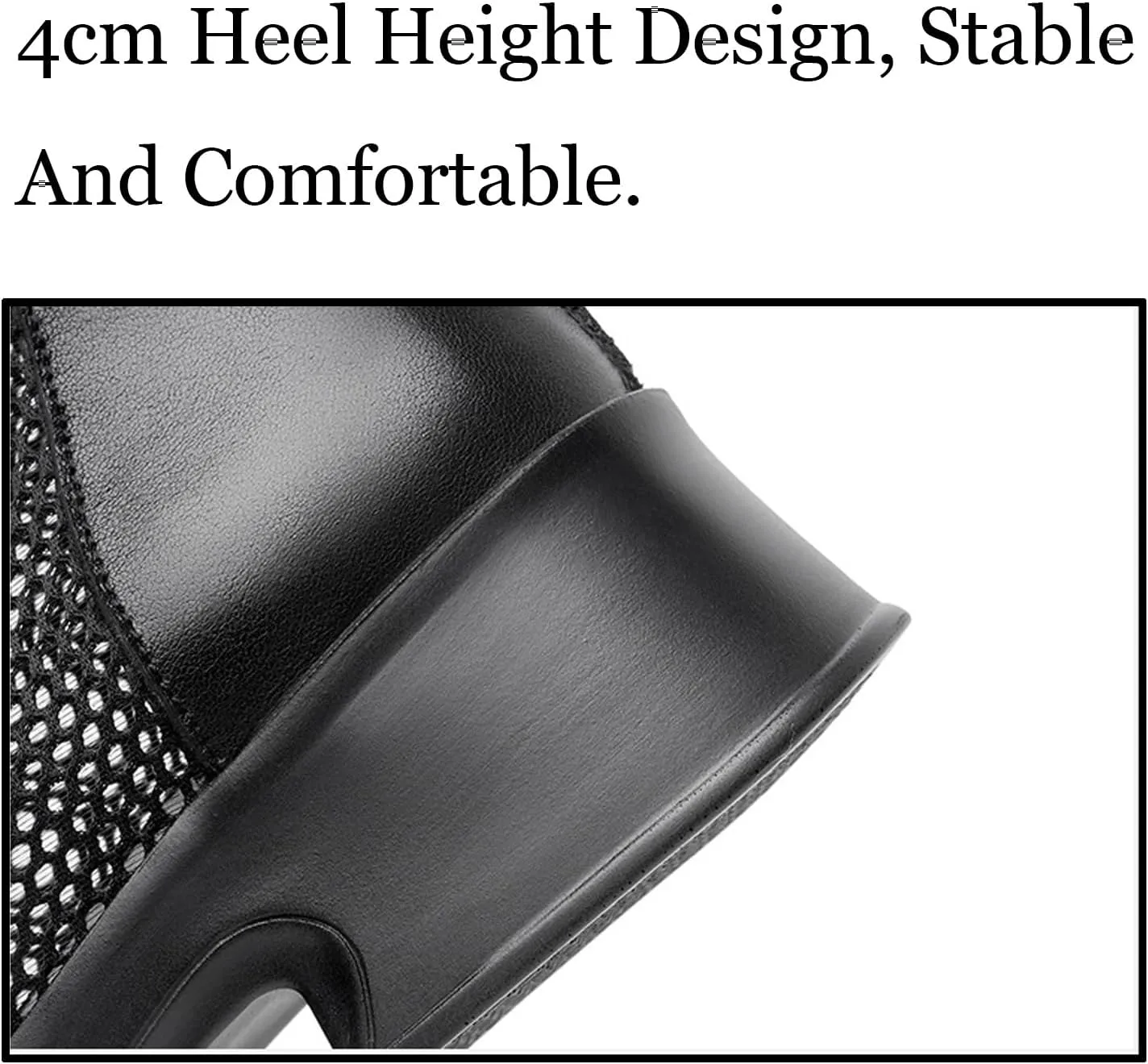 Women's Lace up Hollow Mesh Platform Ankle Boots With Buckle Fashion Round Toe Chunky Heel Soft Casual Summer Boots Wear-resistant Non-Slip Punk Short Booties