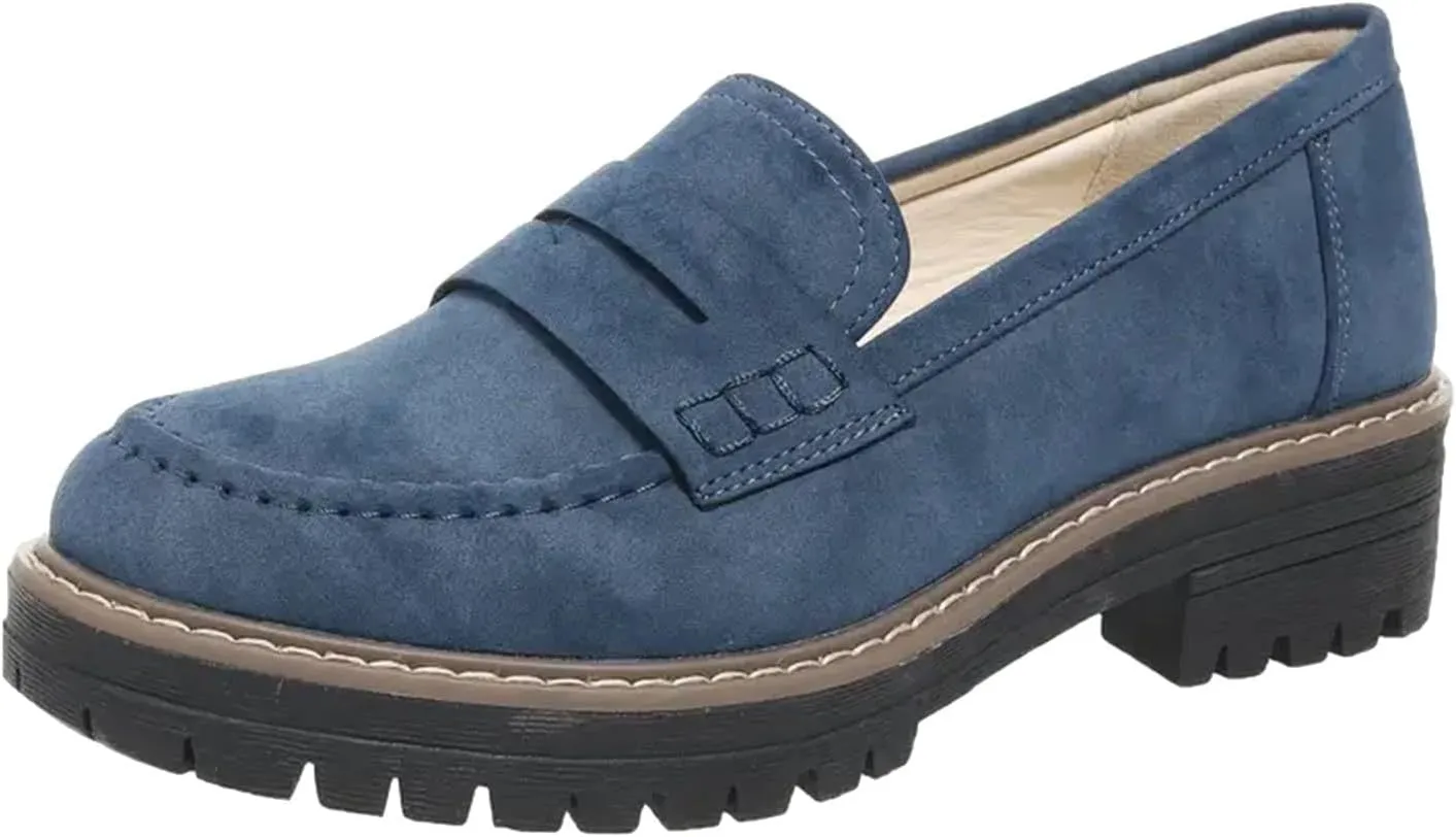 Womens Loafers Shoes Platform Chunky Penny Loafer Lug Sole Wide Width Comfortable Slip On Chunky Shoes for Women Work Office Business Casual Dress Shoe Walking Dresses Trendy Flats Loafer Sneakers