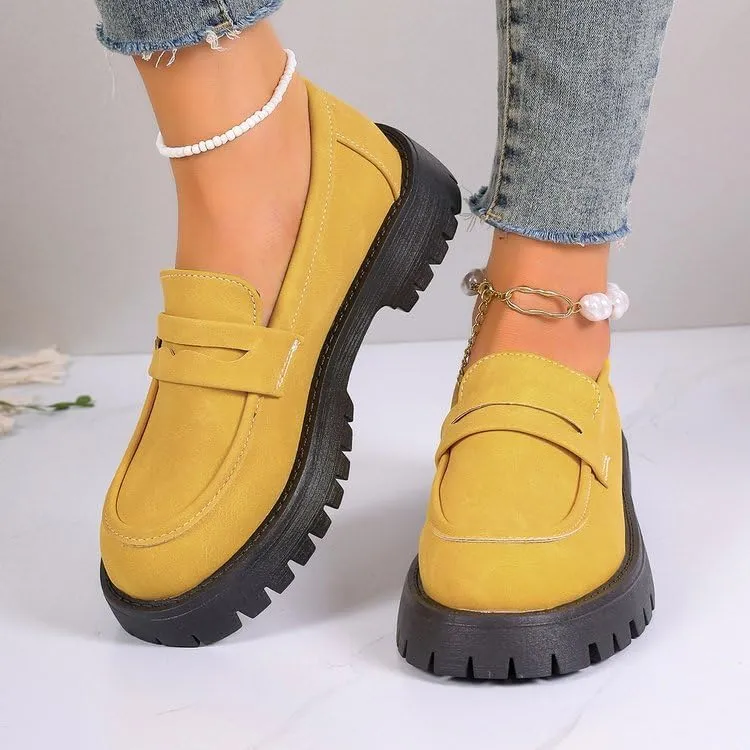 Womens Loafers Shoes Platform Chunky Penny Loafer Women's Slip-on Loafers Comfort Casual Fashion Business Work Shoes