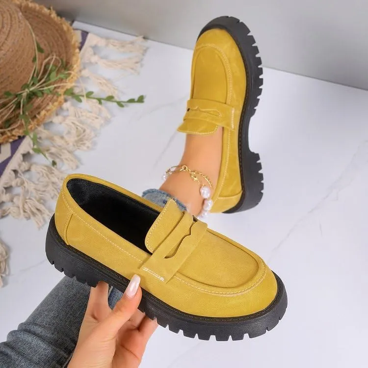 Womens Loafers Shoes Platform Chunky Penny Loafer Women's Slip-on Loafers Comfort Casual Fashion Business Work Shoes