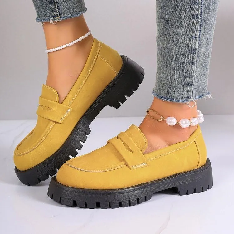 Womens Loafers Shoes Platform Chunky Penny Loafer Women's Slip-on Loafers Comfort Casual Fashion Business Work Shoes