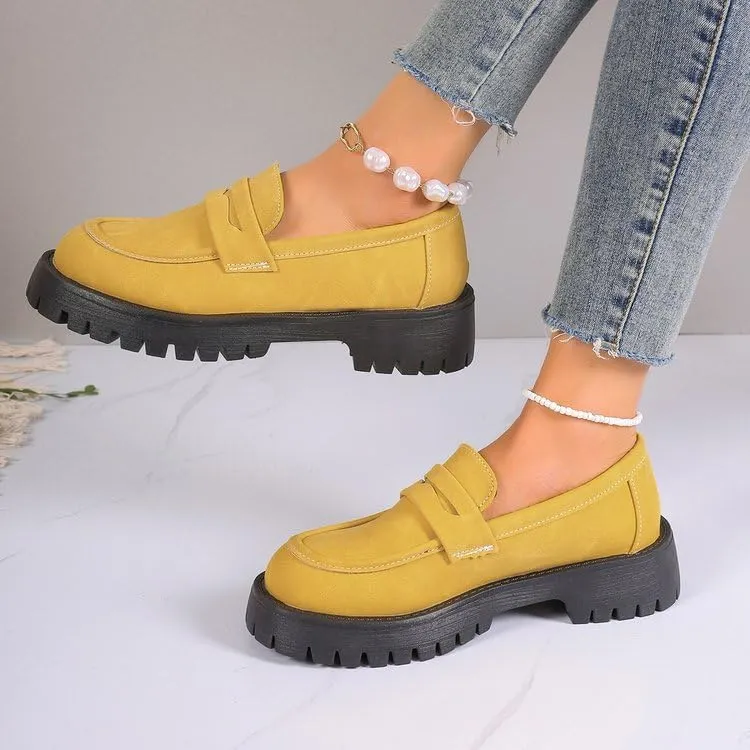 Womens Loafers Shoes Platform Chunky Penny Loafer Women's Slip-on Loafers Comfort Casual Fashion Business Work Shoes