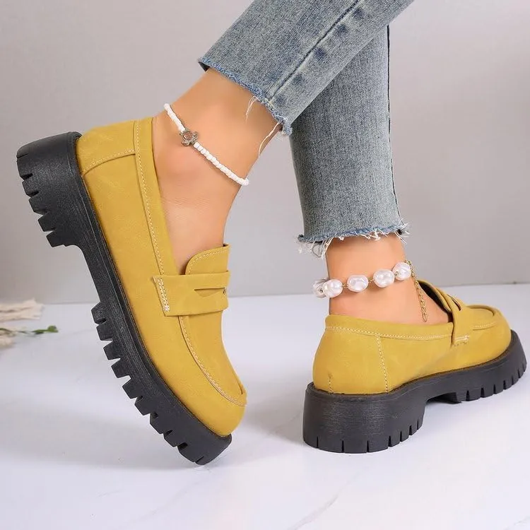 Womens Loafers Shoes Platform Chunky Penny Loafer Women's Slip-on Loafers Comfort Casual Fashion Business Work Shoes