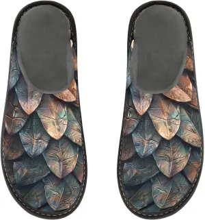 Women's Mens Cosy Slippers, Dragon Skin Casual Unisex Slip-On Breathable Memory Foam Scuff Lazy House Shoes for Indoor/Outdoor Size 4-11