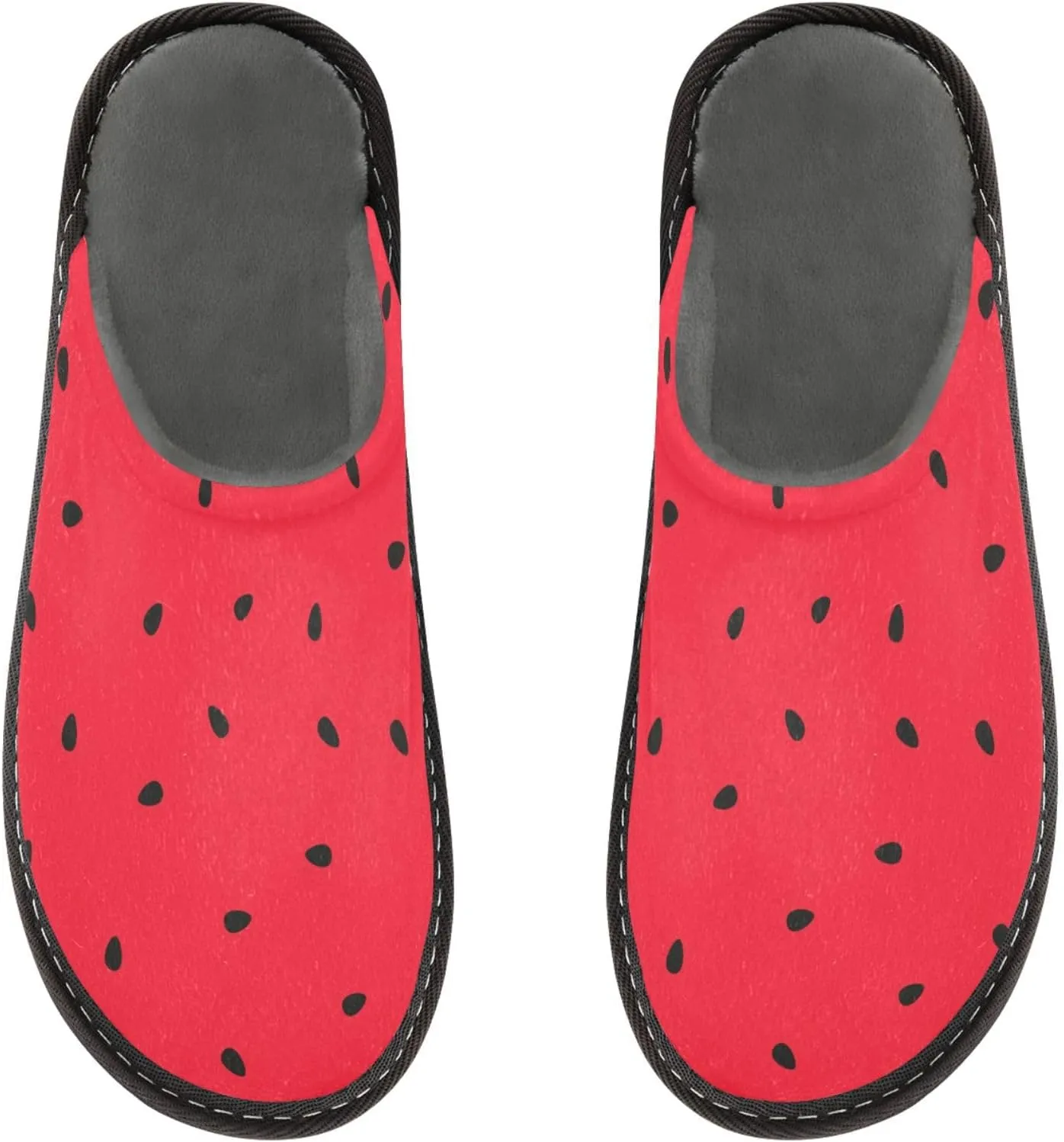 Women's Mens Cosy Slippers, Watermelon Slice Summer Casual Unisex Slip-On Breathable Memory Foam Scuff Lazy Daily House Shoes for Indoor/Outdoor Size 4-11