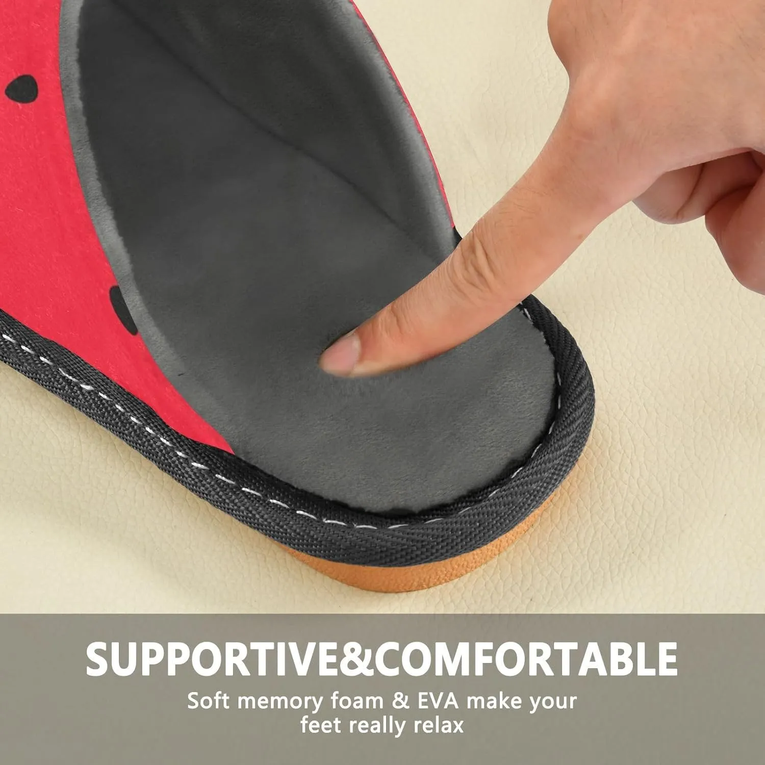 Women's Mens Cosy Slippers, Watermelon Slice Summer Casual Unisex Slip-On Breathable Memory Foam Scuff Lazy Daily House Shoes for Indoor/Outdoor Size 4-11