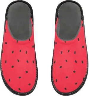 Women's Mens Cosy Slippers, Watermelon Slice Summer Casual Unisex Slip-On Breathable Memory Foam Scuff Lazy Daily House Shoes for Indoor/Outdoor Size 4-11