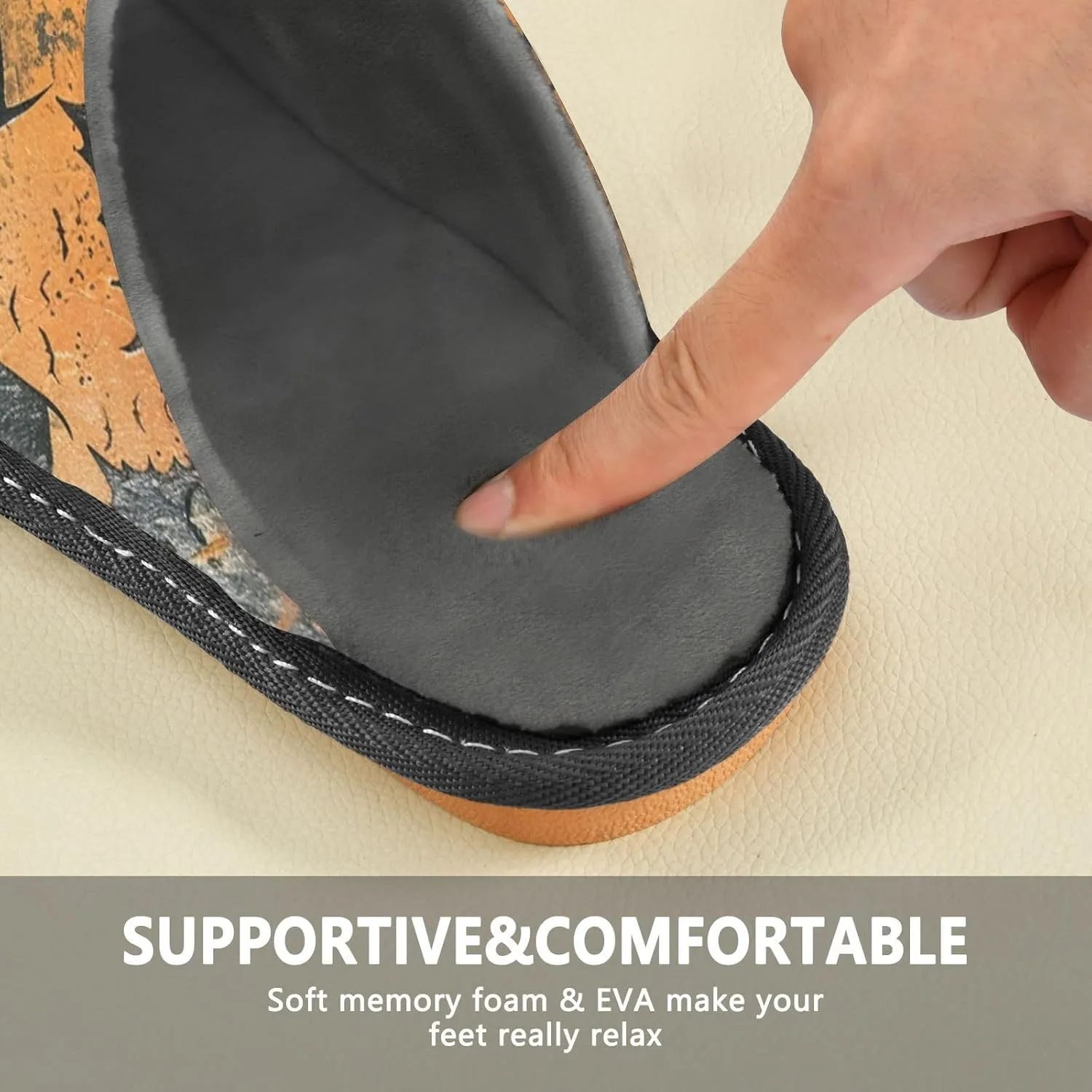 Women's Mens Cute Pattern Chic Cosy Slip-On Slippers,Casual Linning Breathable Memory Foam Scuff Winter House Bedroom Shoes Gift for Unisex Indoor/Outdoor Size 4-11