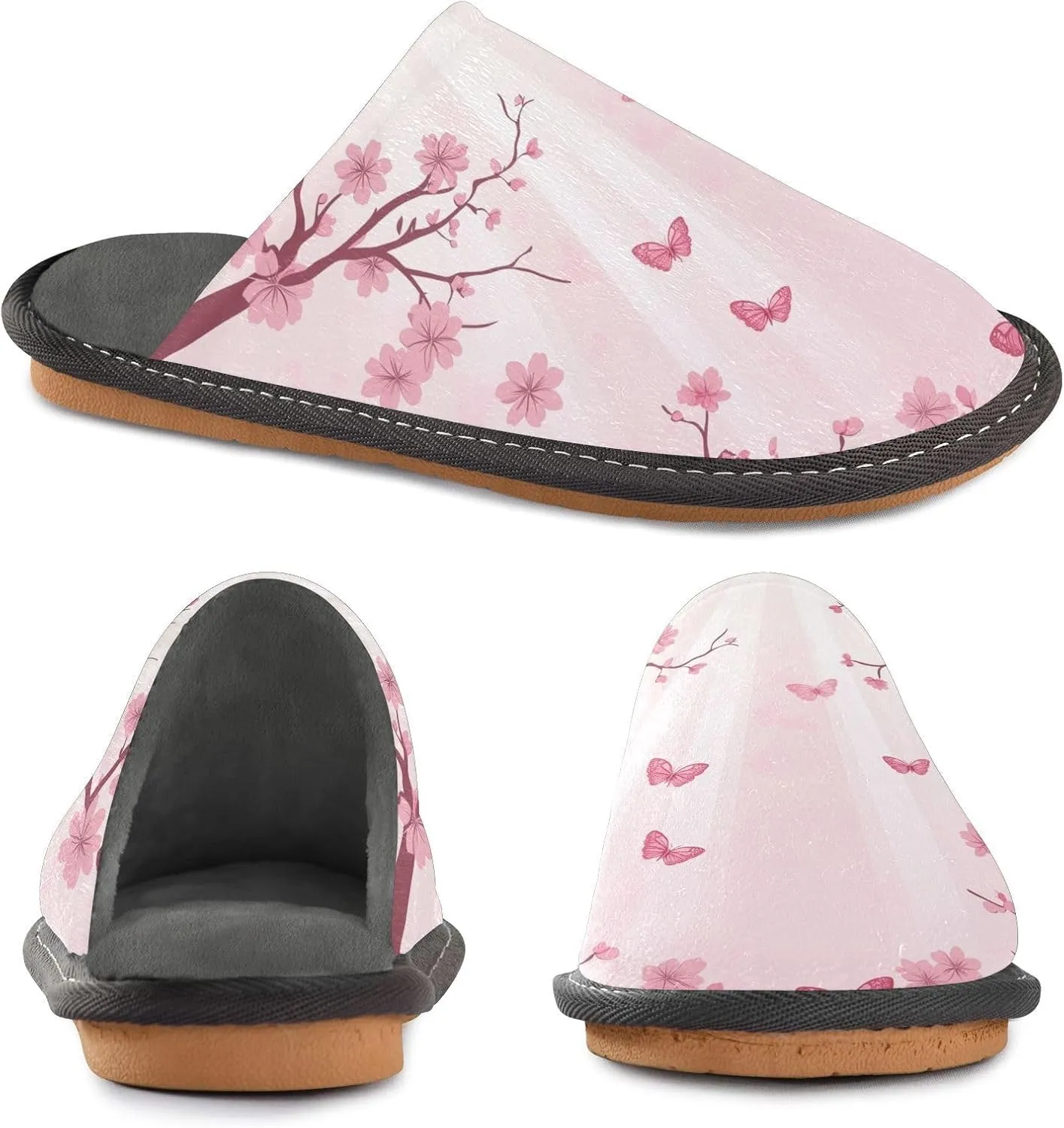 Women's Mens Cute Pattern Chic Cosy Slip-On Slippers,Casual Linning Breathable Memory Foam Scuff Winter House Bedroom Shoes Gift for Unisex Indoor/Outdoor Size 4-11