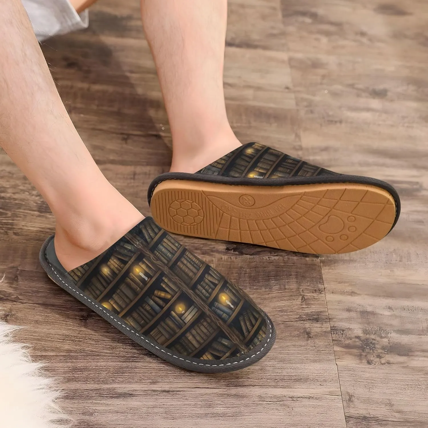 Women's Mens Cute Pattern Chic Cosy Slip-On Slippers,Casual Linning Breathable Memory Foam Scuff Winter House Bedroom Shoes Gift for Unisex Indoor/Outdoor Size 4-11