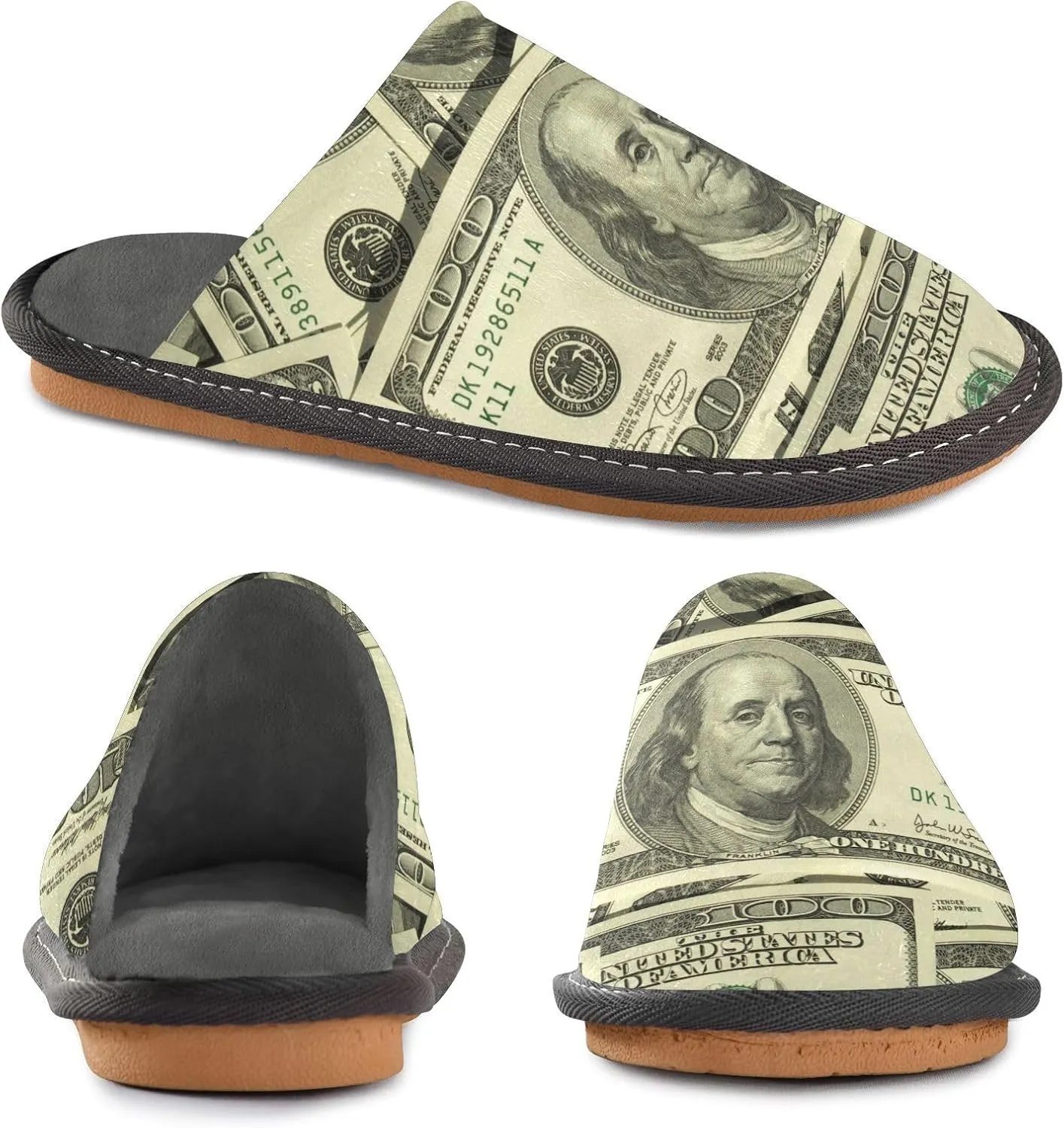 Women's Mens Cute Pattern Chic Cosy Slip-On Slippers,Casual Linning Breathable Memory Foam Scuff Winter House Bedroom Shoes Gift for Unisex Indoor/Outdoor Size 4-11