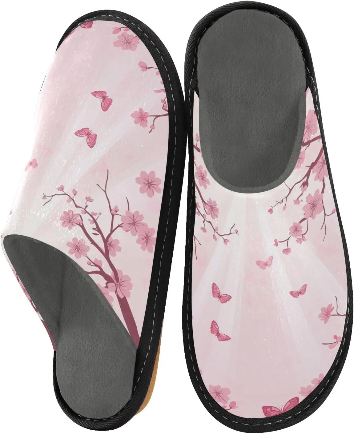 Women's Mens Cute Pattern Chic Cosy Slip-On Slippers,Casual Linning Breathable Memory Foam Scuff Winter House Bedroom Shoes Gift for Unisex Indoor/Outdoor Size 4-11
