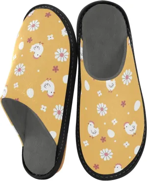 Women's Mens Cute Pattern Chic Cosy Slip-On Slippers,Casual Linning Breathable Memory Foam Scuff Winter House Bedroom Shoes Gift for Unisex Indoor/Outdoor Size 4-11