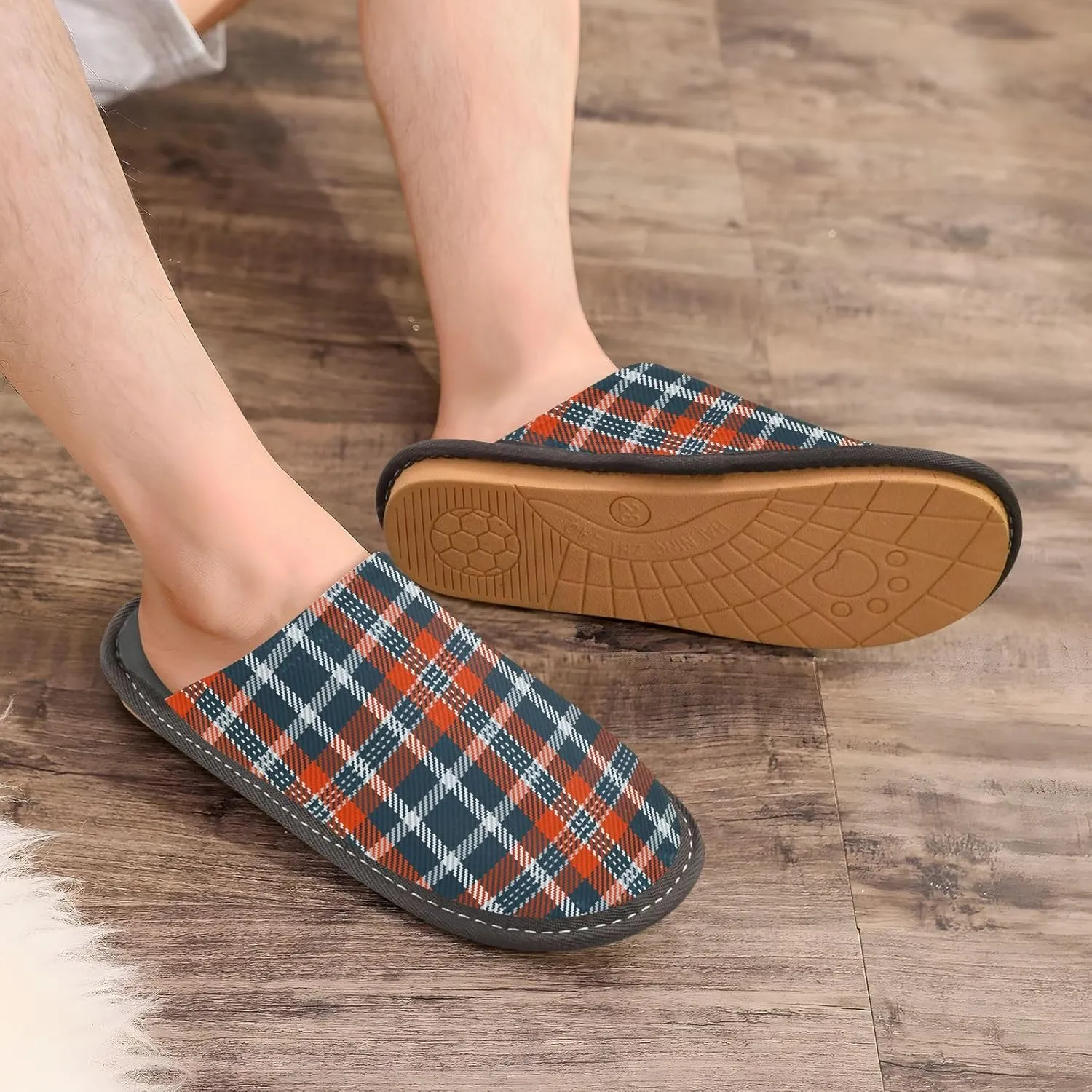 Women's Mens Cute Pattern Chic Cosy Slip-On Slippers,Casual Linning Breathable Memory Foam Scuff Winter House Bedroom Shoes Gift for Unisex Indoor/Outdoor Size 4-11