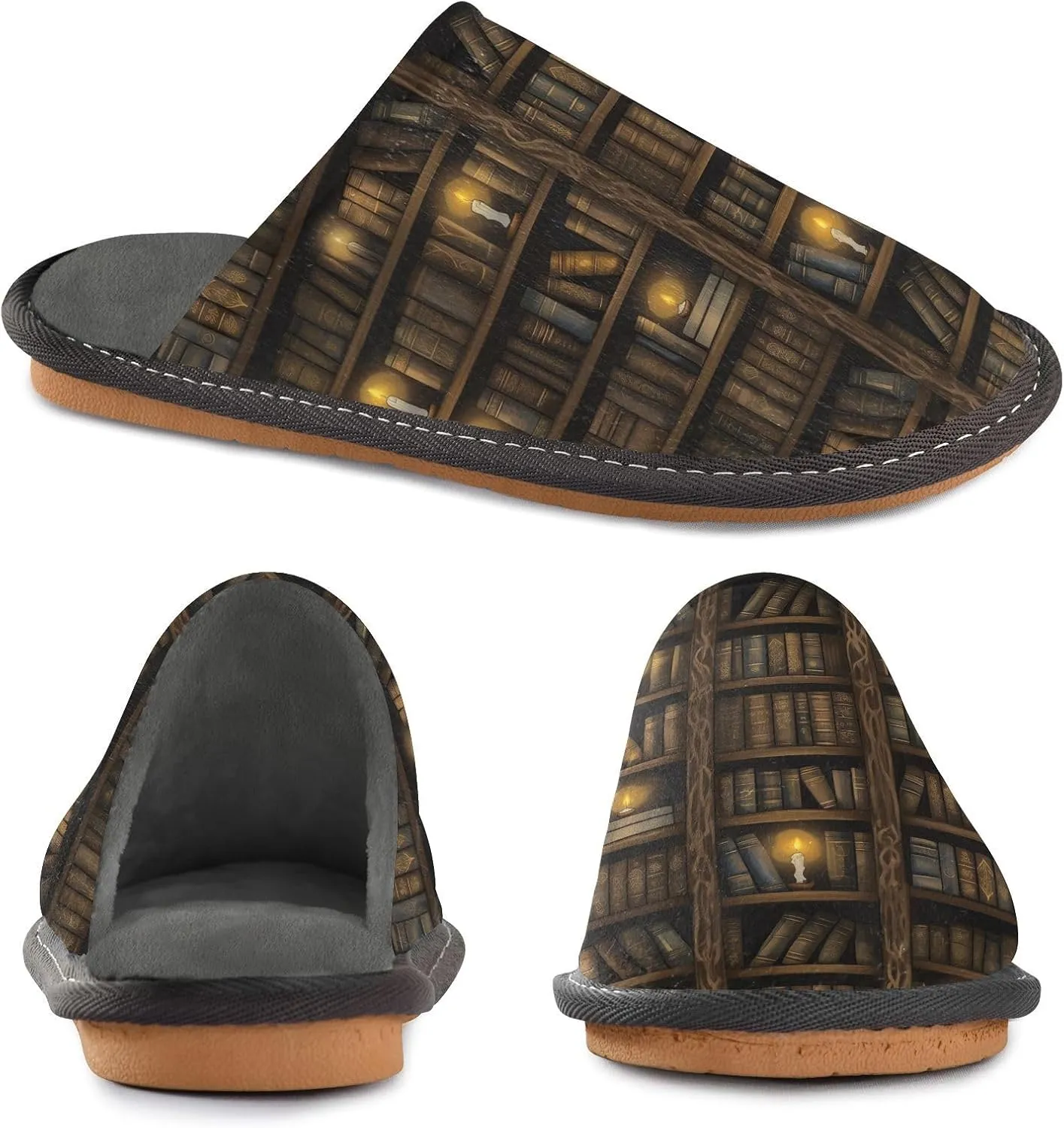 Women's Mens Cute Pattern Chic Cosy Slip-On Slippers,Casual Linning Breathable Memory Foam Scuff Winter House Bedroom Shoes Gift for Unisex Indoor/Outdoor Size 4-11