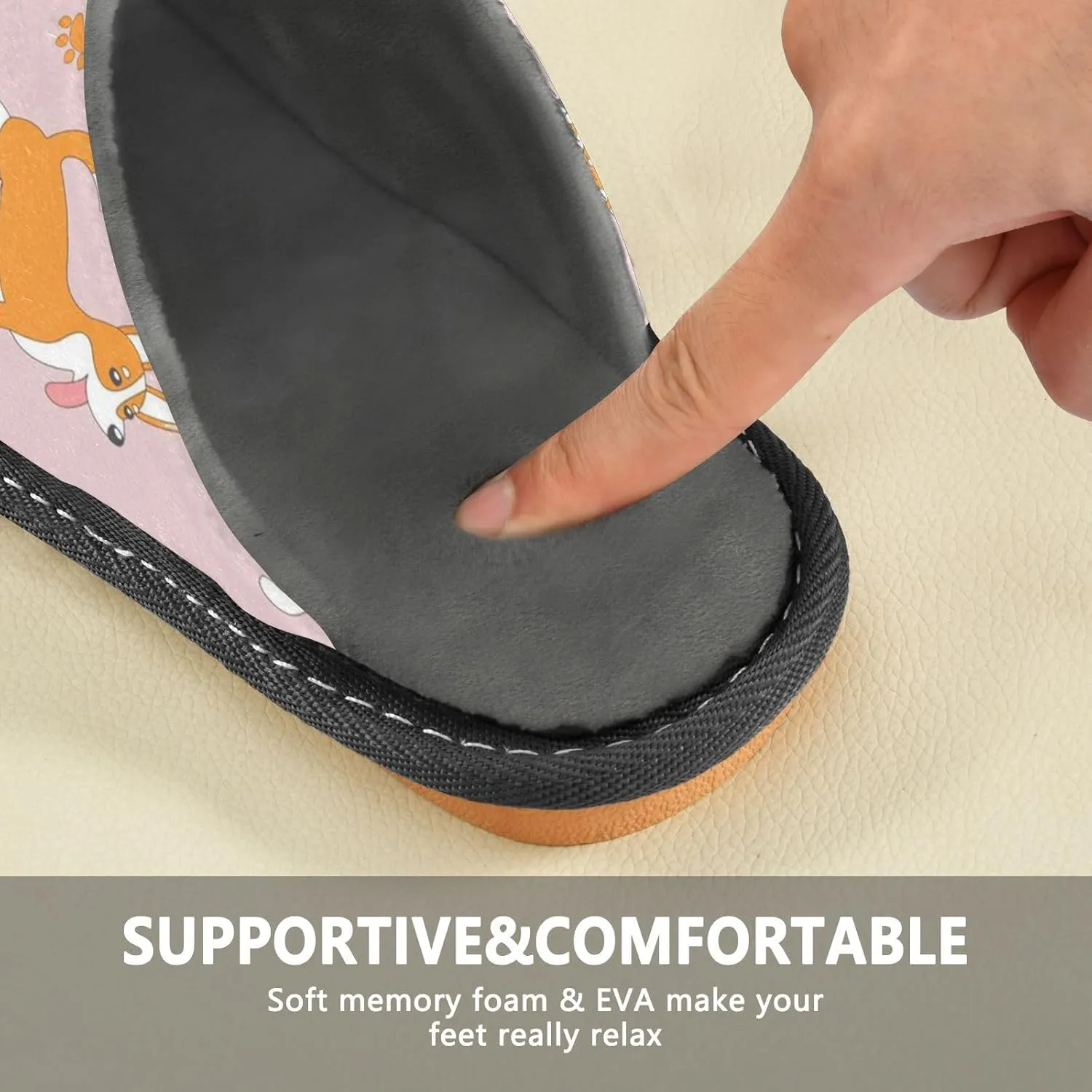 Women's Mens Cute Pattern Chic Cosy Slip-On Slippers,Casual Linning Breathable Memory Foam Scuff Winter House Bedroom Shoes Gift for Unisex Indoor/Outdoor Size 4-11
