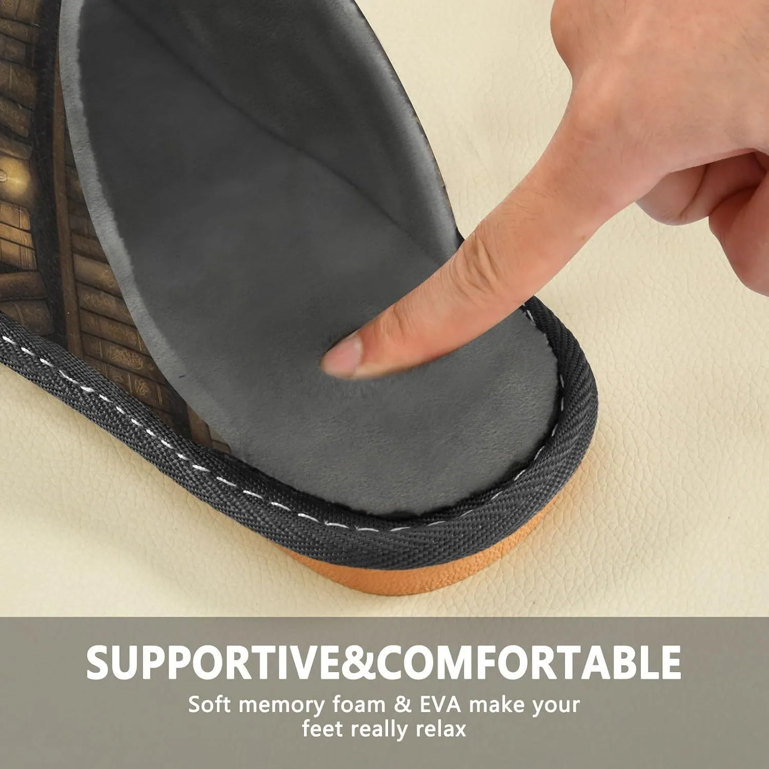 Women's Mens Cute Pattern Chic Cosy Slip-On Slippers,Casual Linning Breathable Memory Foam Scuff Winter House Bedroom Shoes Gift for Unisex Indoor/Outdoor Size 4-11