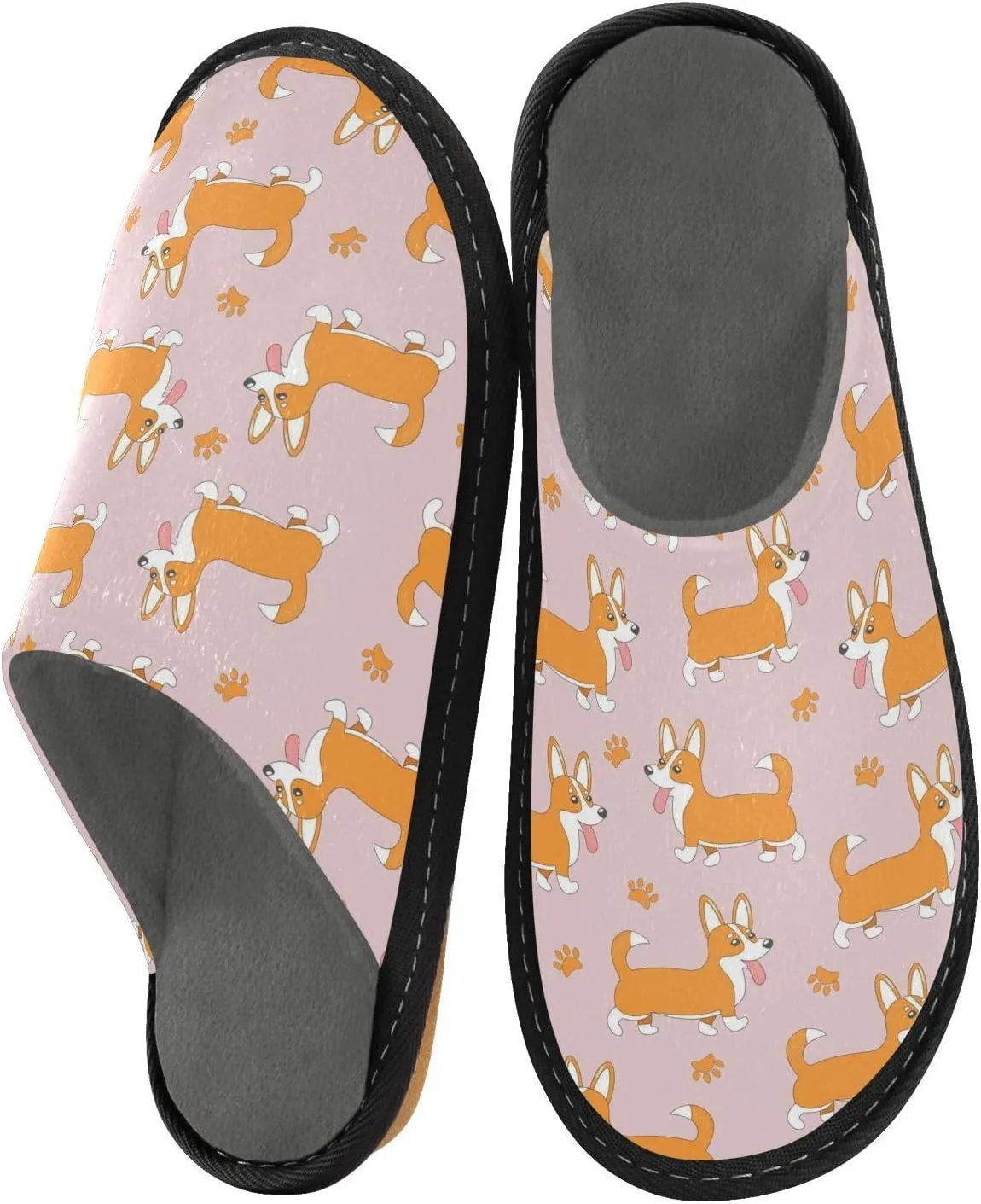 Women's Mens Cute Pattern Chic Cosy Slip-On Slippers,Casual Linning Breathable Memory Foam Scuff Winter House Bedroom Shoes Gift for Unisex Indoor/Outdoor Size 4-11