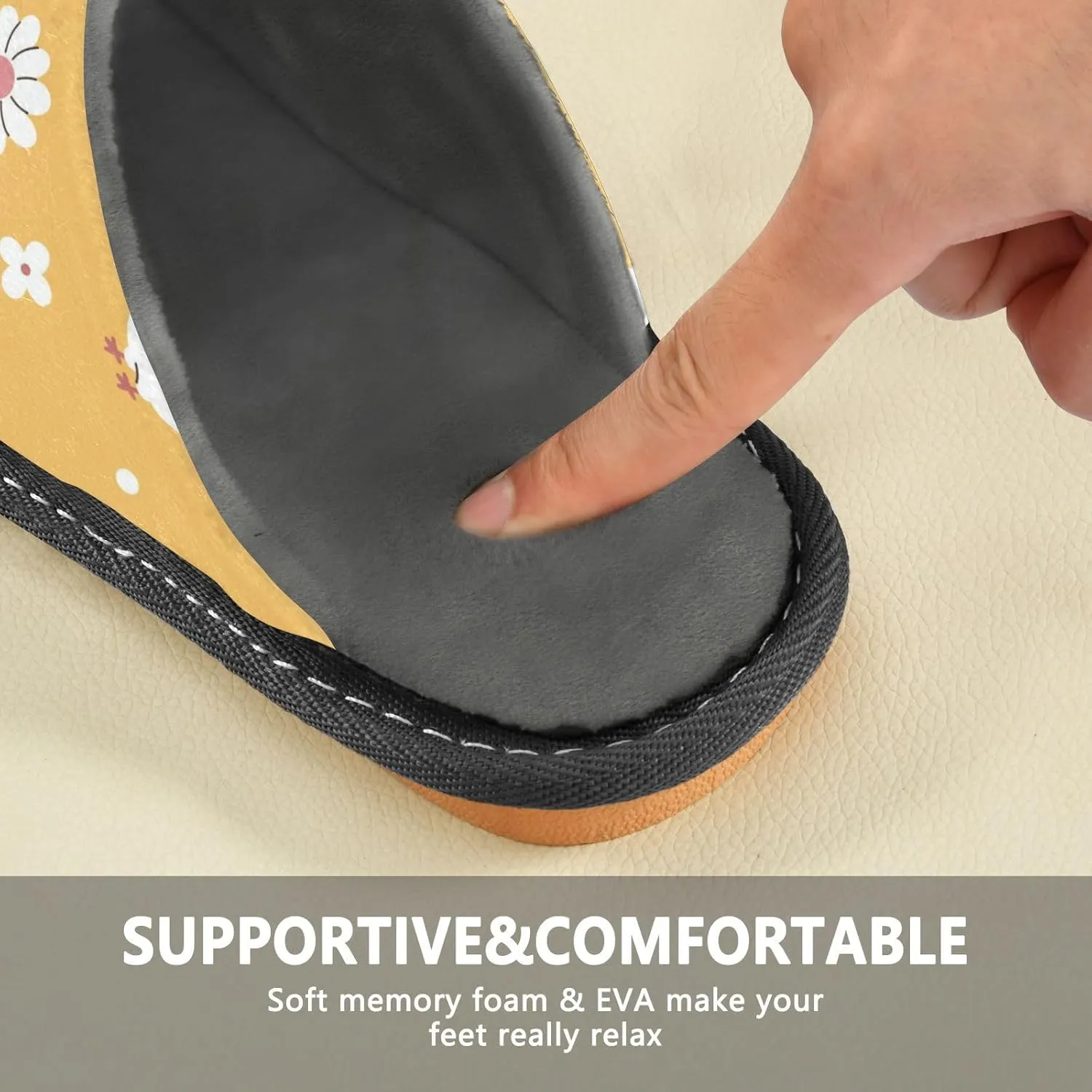 Women's Mens Cute Pattern Chic Cosy Slip-On Slippers,Casual Linning Breathable Memory Foam Scuff Winter House Bedroom Shoes Gift for Unisex Indoor/Outdoor Size 4-11