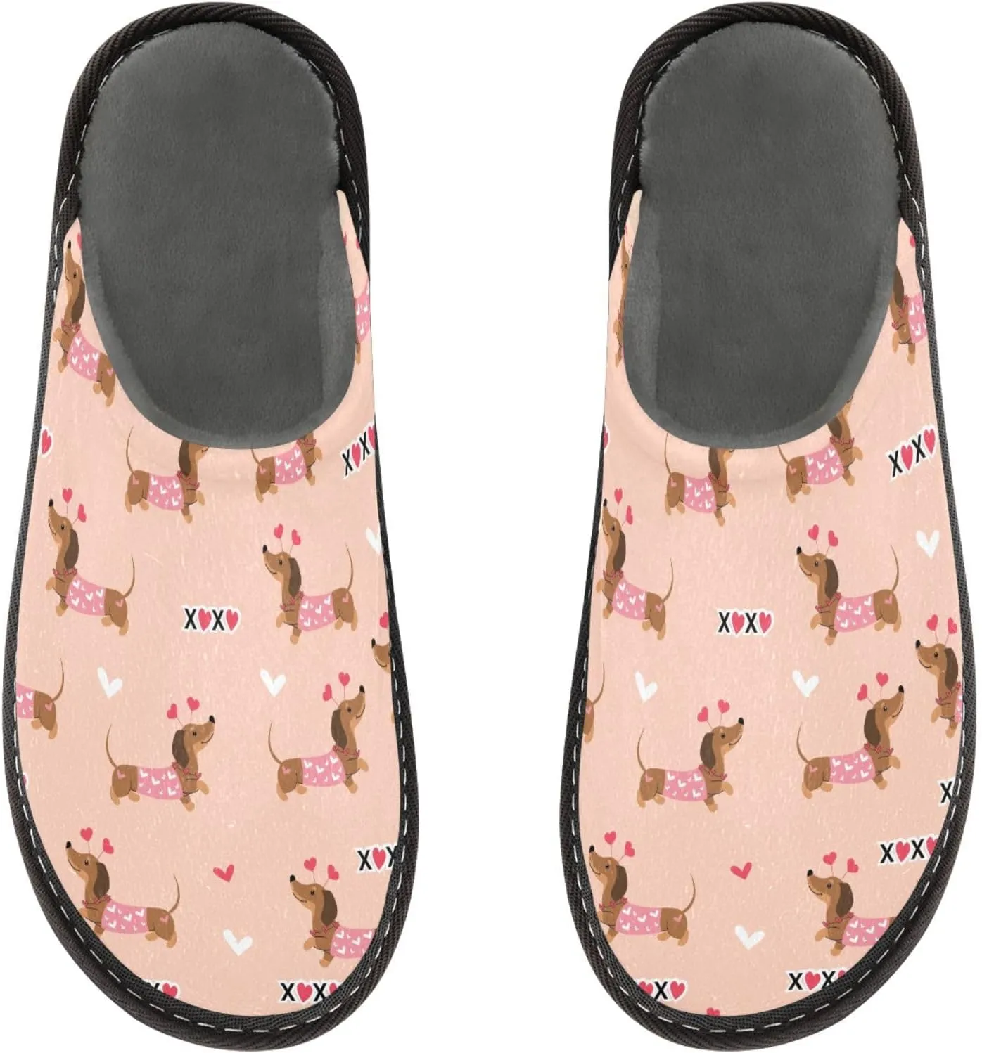 Women's Mens Cute Pattern Chic Cosy Slip-On Slippers,Casual Linning Breathable Memory Foam Scuff Winter House Bedroom Shoes Gift for Unisex Indoor/Outdoor Size 4-11