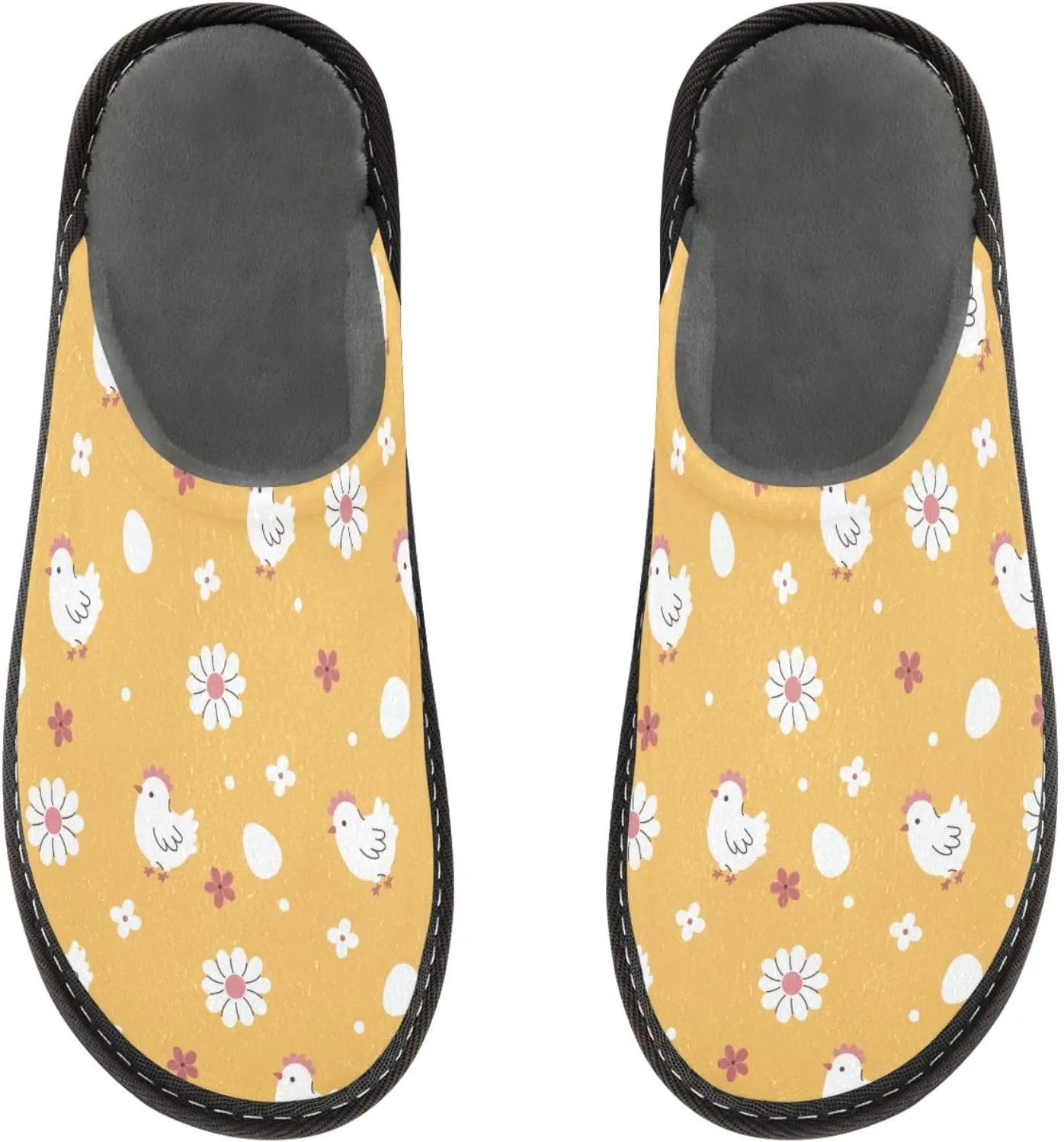 Women's Mens Cute Pattern Chic Cosy Slip-On Slippers,Casual Linning Breathable Memory Foam Scuff Winter House Bedroom Shoes Gift for Unisex Indoor/Outdoor Size 4-11