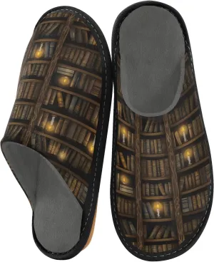 Women's Mens Cute Pattern Chic Cosy Slip-On Slippers,Casual Linning Breathable Memory Foam Scuff Winter House Bedroom Shoes Gift for Unisex Indoor/Outdoor Size 4-11