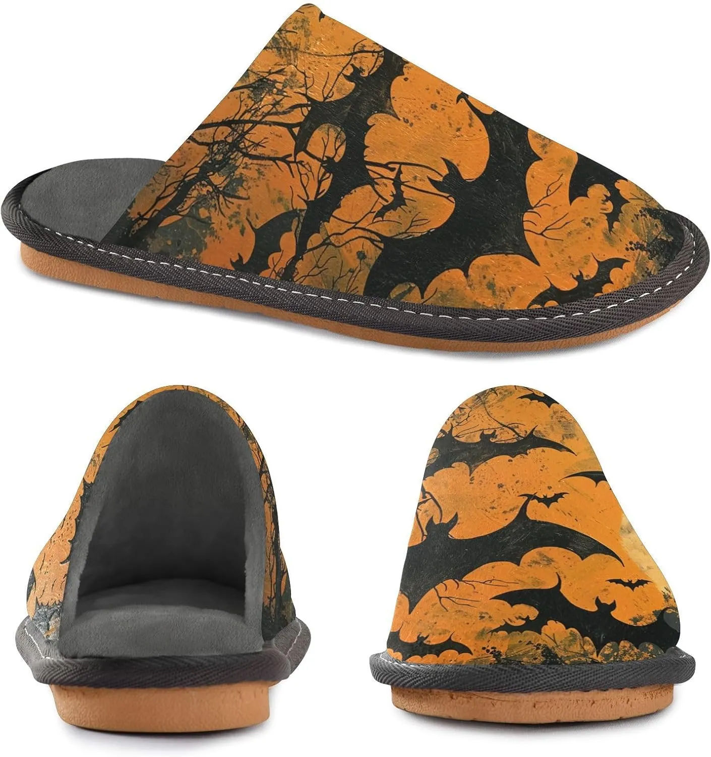 Women's Mens Cute Pattern Chic Cosy Slip-On Slippers,Casual Linning Breathable Memory Foam Scuff Winter House Bedroom Shoes Gift for Unisex Indoor/Outdoor Size 4-11