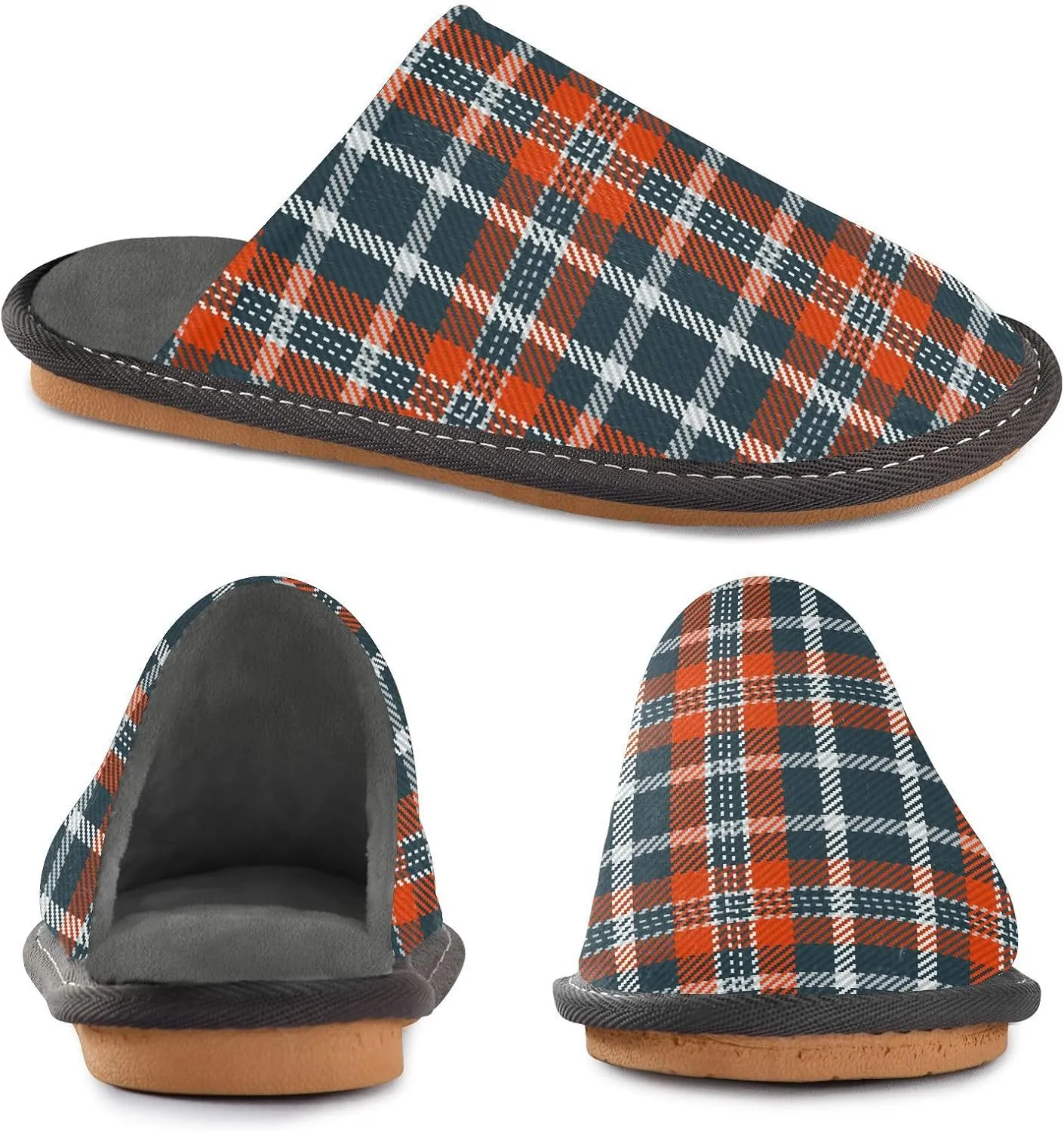 Women's Mens Cute Pattern Chic Cosy Slip-On Slippers,Casual Linning Breathable Memory Foam Scuff Winter House Bedroom Shoes Gift for Unisex Indoor/Outdoor Size 4-11