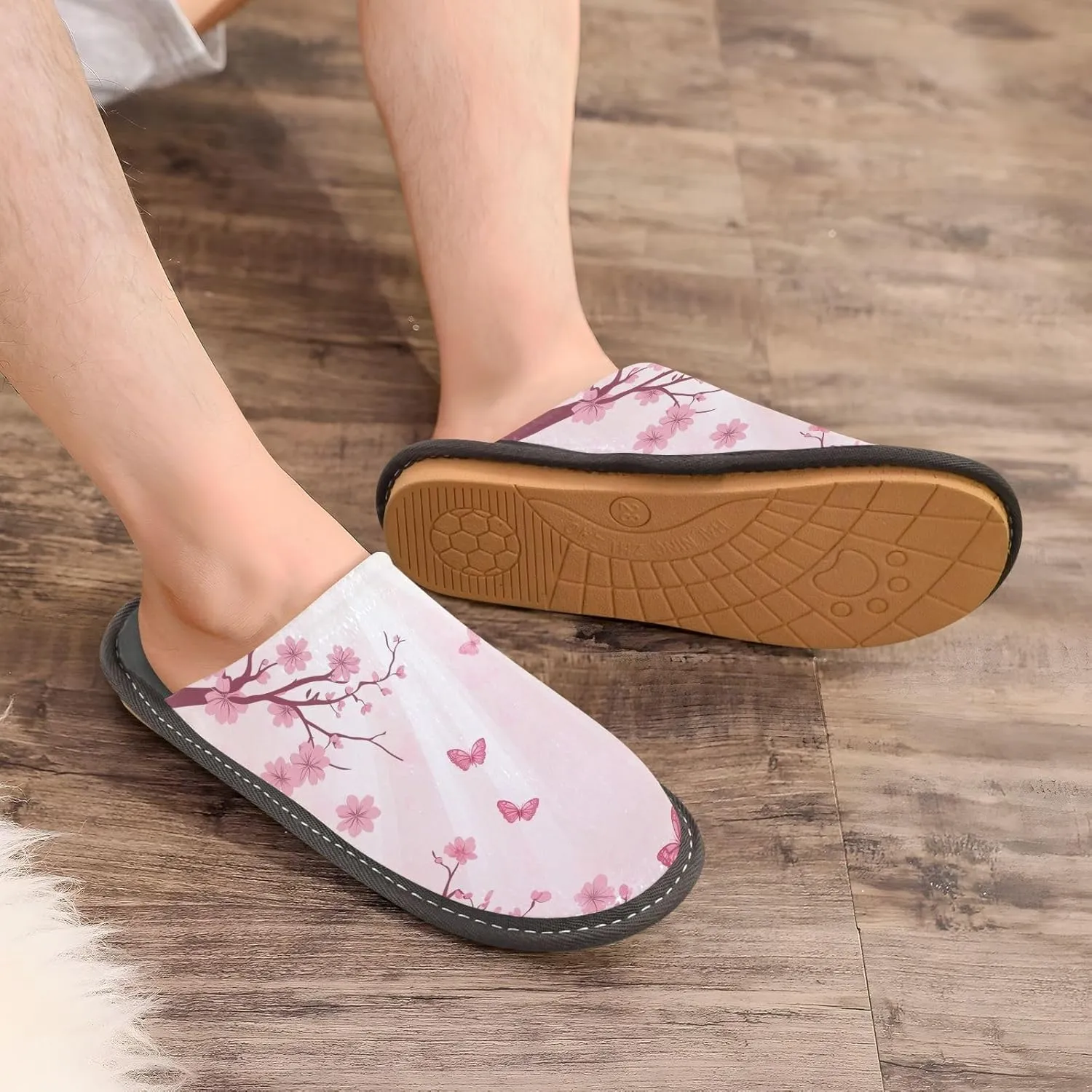Women's Mens Cute Pattern Chic Cosy Slip-On Slippers,Casual Linning Breathable Memory Foam Scuff Winter House Bedroom Shoes Gift for Unisex Indoor/Outdoor Size 4-11