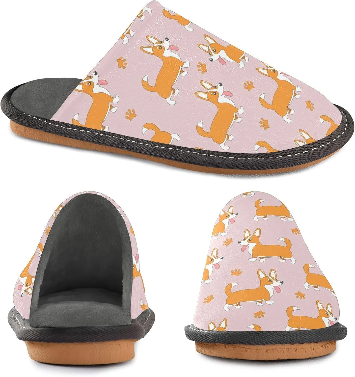 Women's Mens Cute Pattern Chic Cosy Slip-On Slippers,Casual Linning Breathable Memory Foam Scuff Winter House Bedroom Shoes Gift for Unisex Indoor/Outdoor Size 4-11