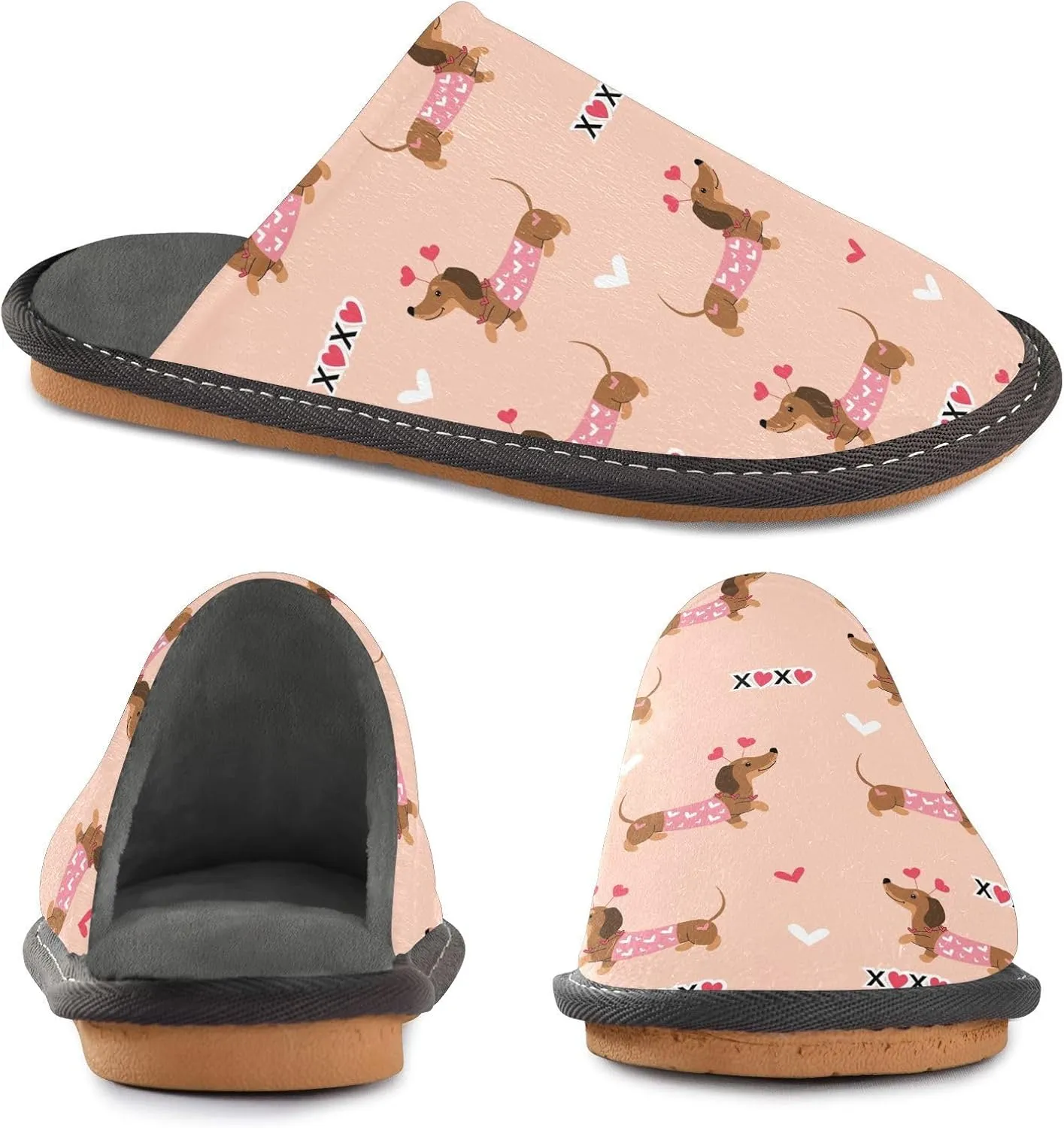Women's Mens Cute Pattern Chic Cosy Slip-On Slippers,Casual Linning Breathable Memory Foam Scuff Winter House Bedroom Shoes Gift for Unisex Indoor/Outdoor Size 4-11