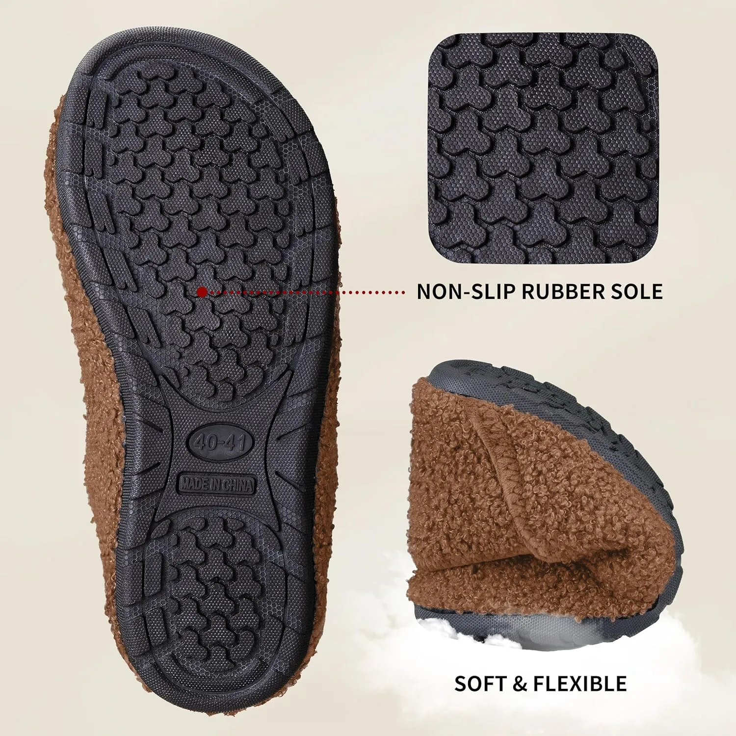 Women's Men's Fuzzy Fur Slippers Casual House Shoes Non Slip Barefoot Slipper Socks Warm Closed Back Indoor Outdoor Shoes