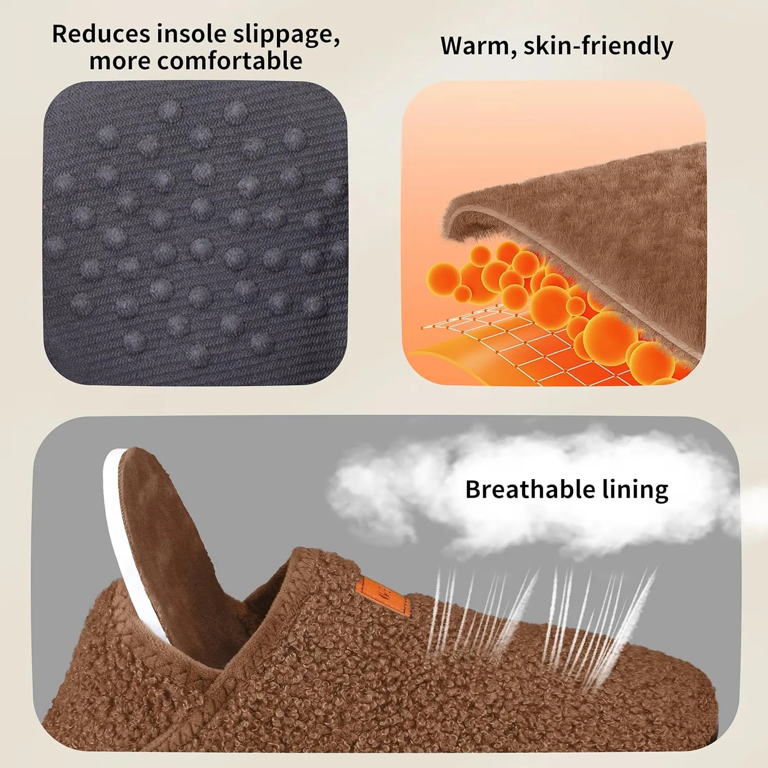Women's Men's Fuzzy Fur Slippers Casual House Shoes Non Slip Barefoot Slipper Socks Warm Closed Back Indoor Outdoor Shoes