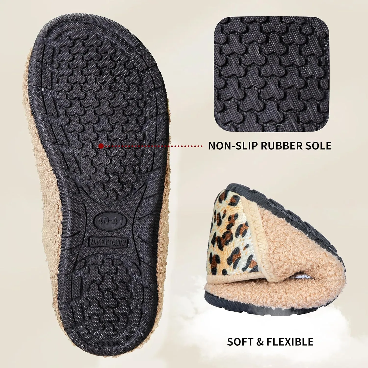 Women's Men's Fuzzy Fur Slippers Casual House Shoes Non Slip Barefoot Slipper Socks Warm Closed Back Indoor Outdoor Shoes