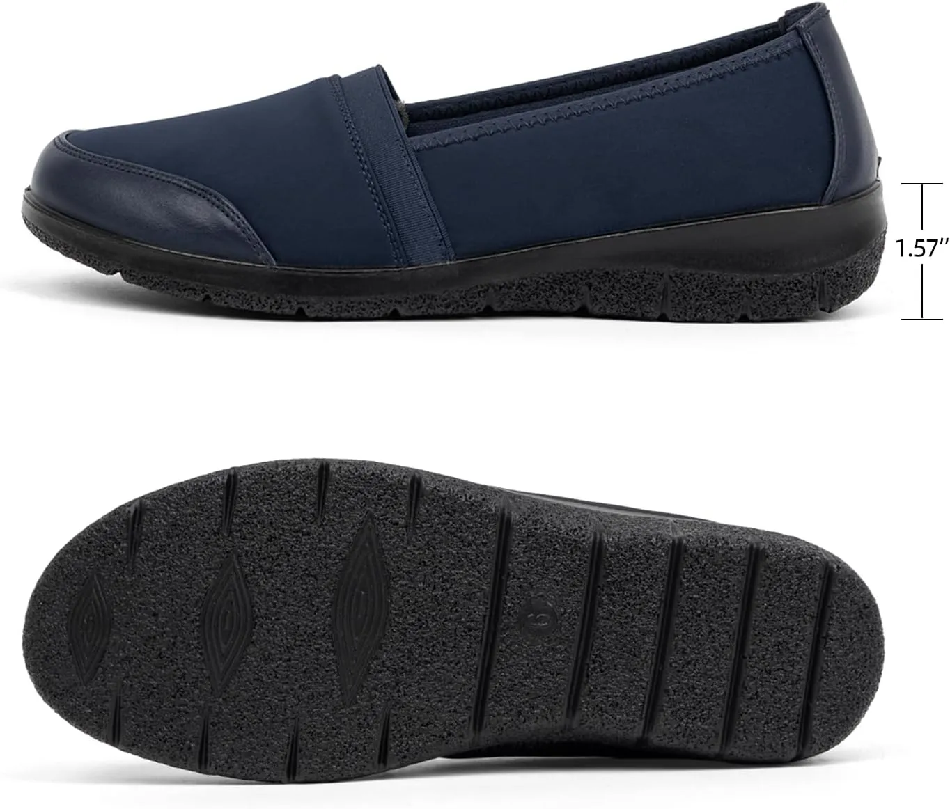 Women's Orthopedic Loafers Stretchy Slip-on Comfort Walking Work Flat Shoes for Bunions