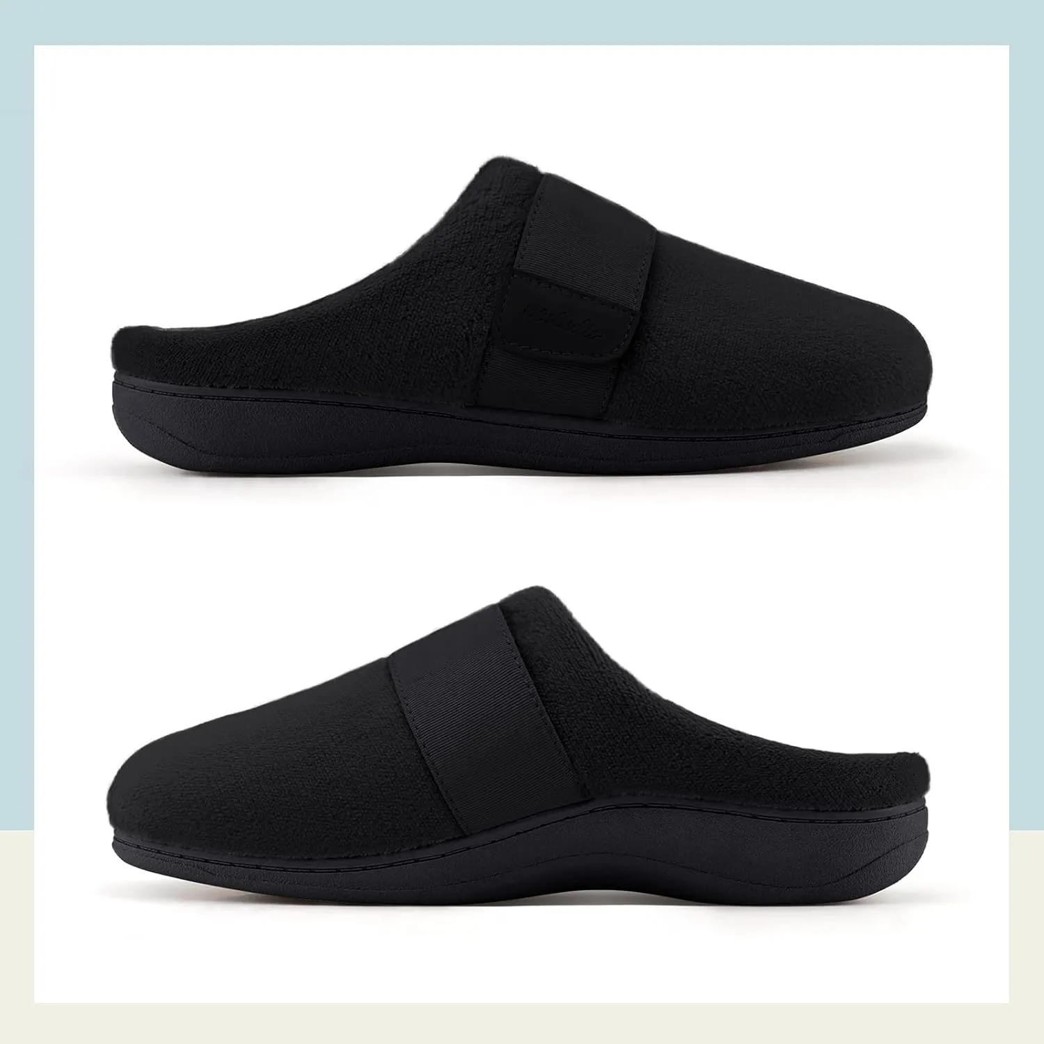 Women’s Orthotic House Slippers with Arch Support Adjustable Fuzzy Ladies Shoes