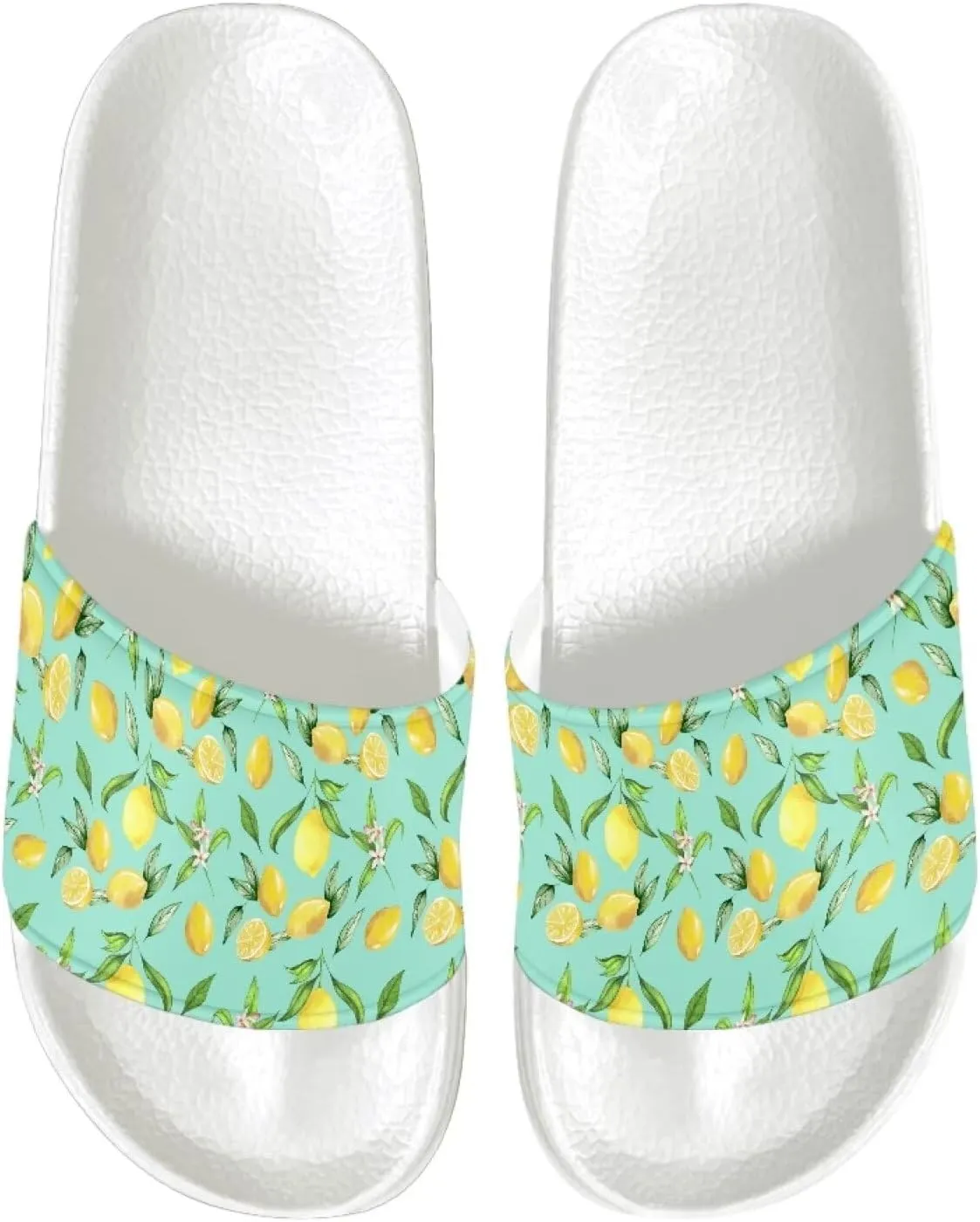 Womens Pillow House Comfy Slide Sandals Open Toe White Flat Shoes Leather Slip On Sandals Quick Drying Slippers Pain Relief Footwear Easy to Clean