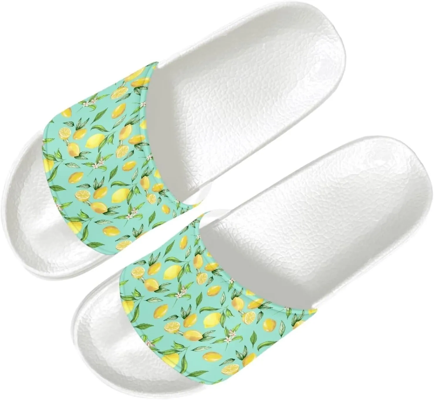 Womens Pillow House Comfy Slide Sandals Open Toe White Flat Shoes Leather Slip On Sandals Quick Drying Slippers Pain Relief Footwear Easy to Clean