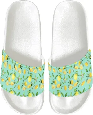 Womens Pillow House Comfy Slide Sandals Open Toe White Flat Shoes Leather Slip On Sandals Quick Drying Slippers Pain Relief Footwear Easy to Clean