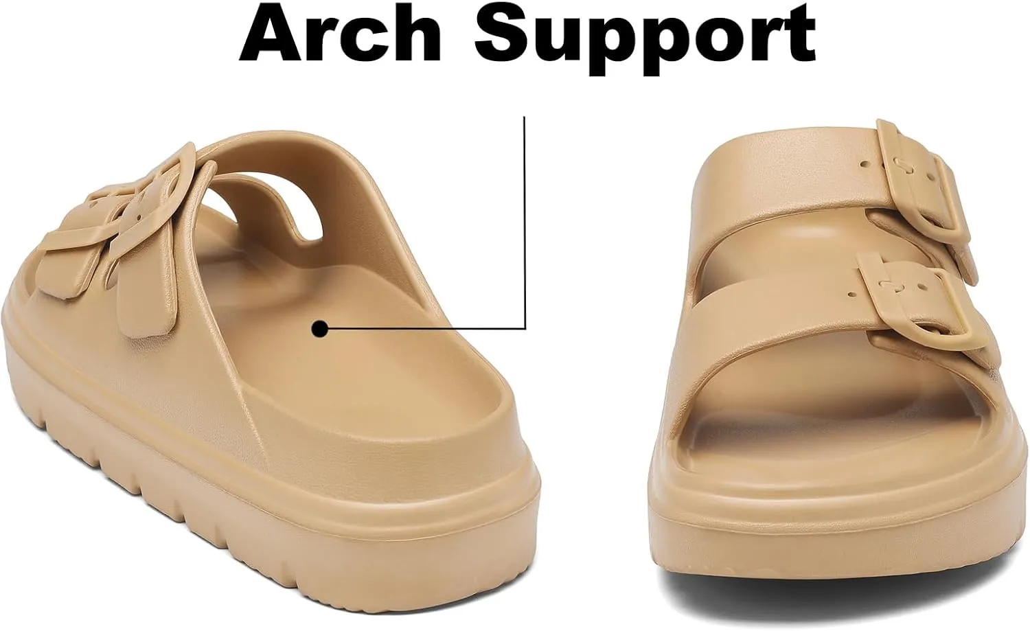 Women's Platform & Wedge Sandals with Arch Support for Woman Slides Comfort Lightweight Outdoor Slippers Ultra Cushion